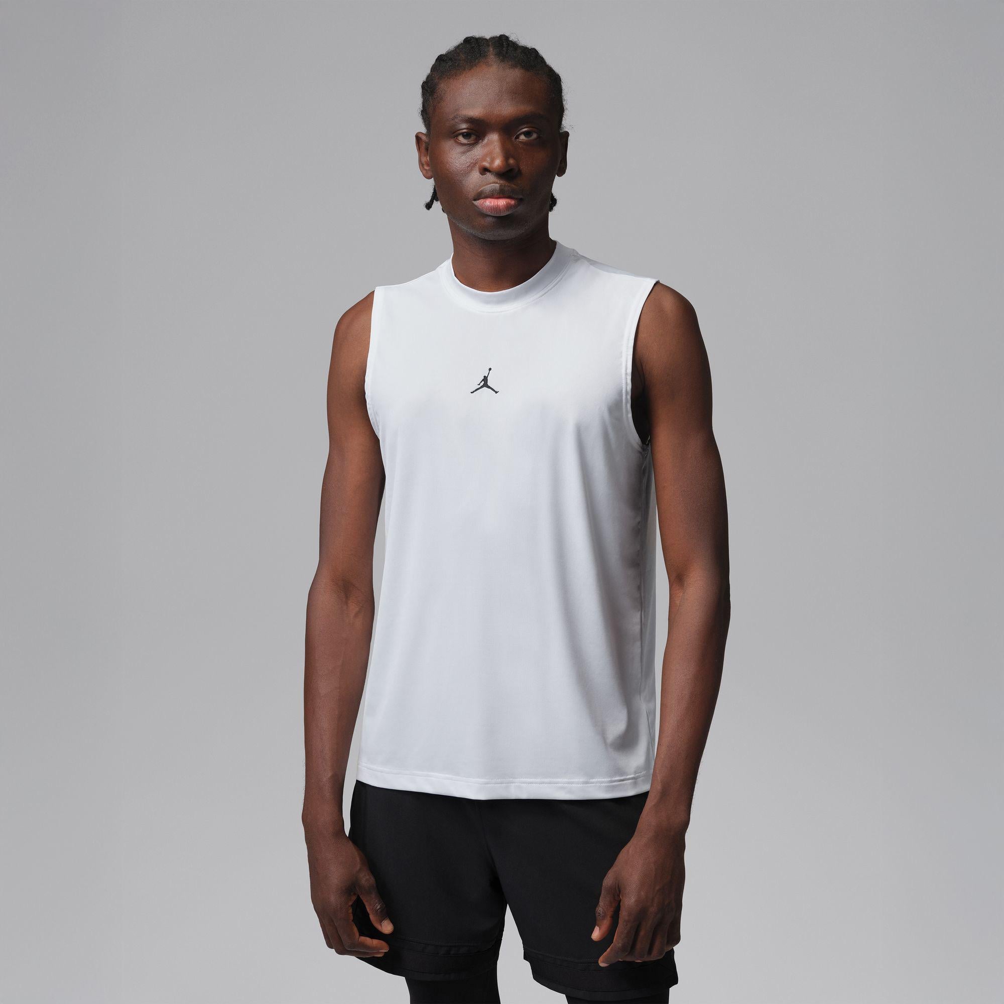Jordan Dri-Fit Sport Essentials Erkek Beyaz Kolsuz T-Shirt