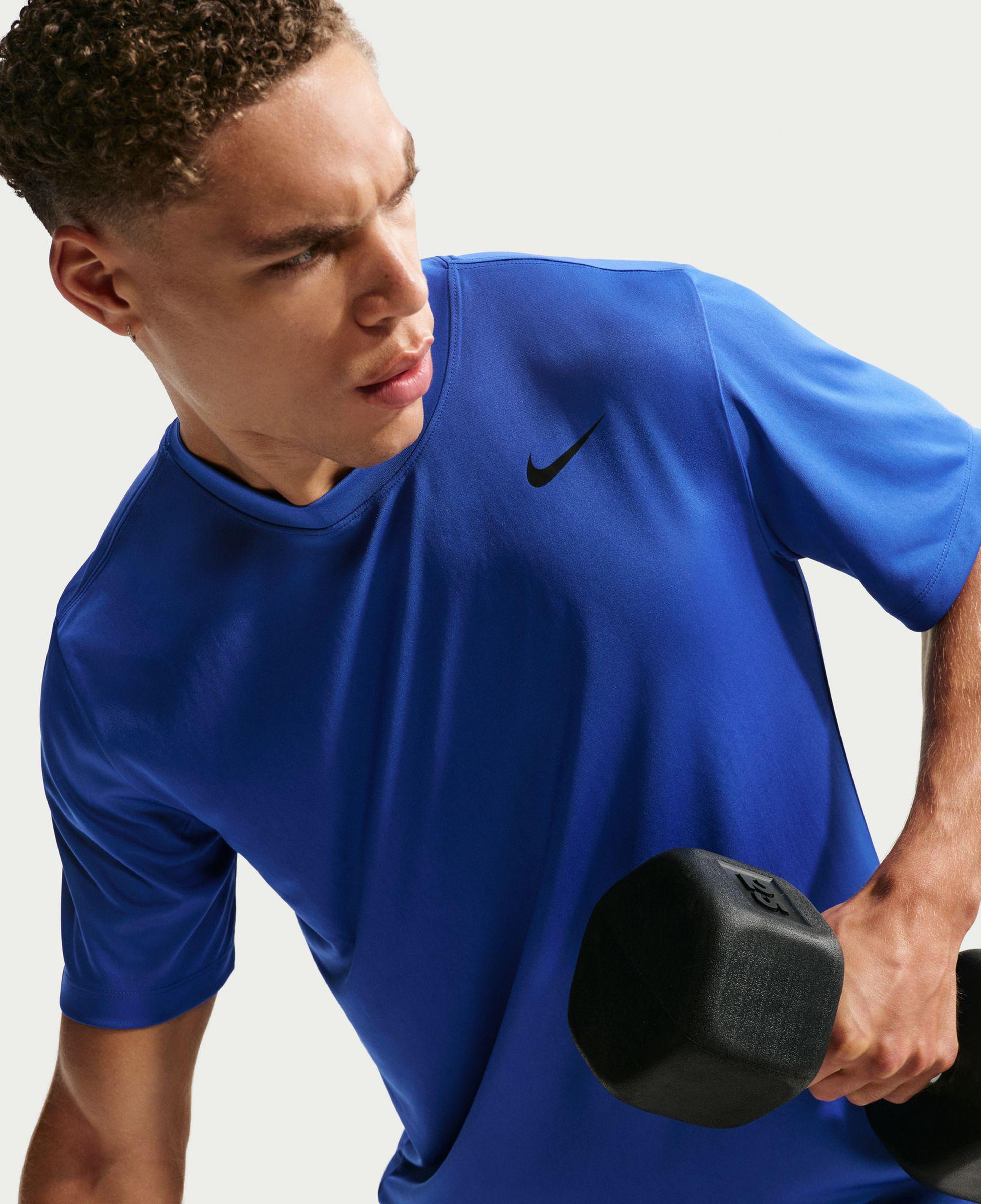 Nike Dri-Fit Standart Flex Erkek Mavi T-Shirt