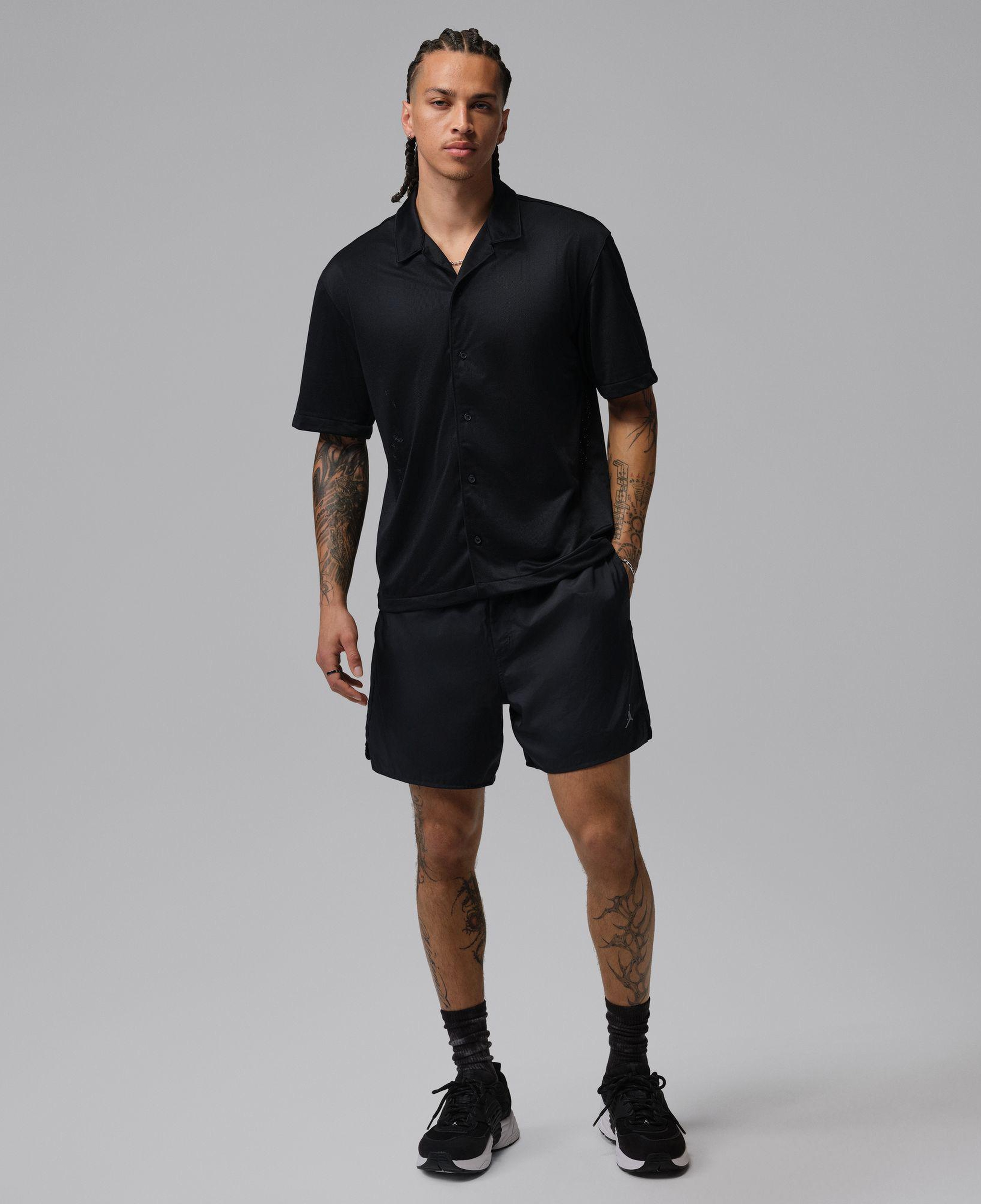 Jordan Brooklyn Festival Button-Down Erkek Siyah Polo