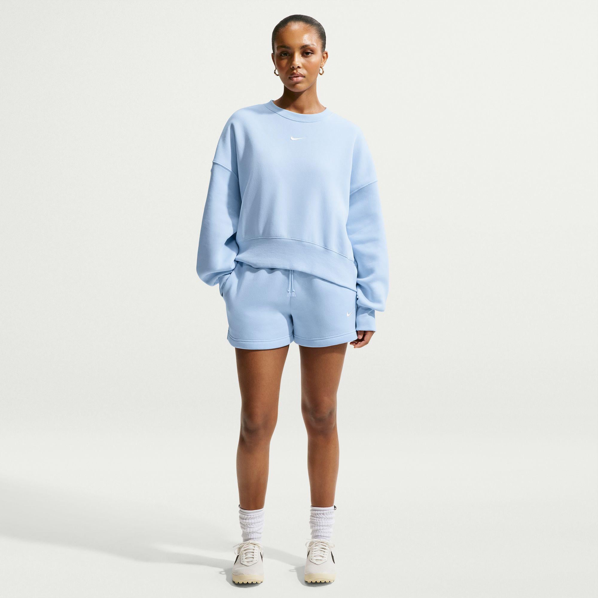 Nike Sportswear Phoenix Fleece 10 cm Kadın Mavi Şort