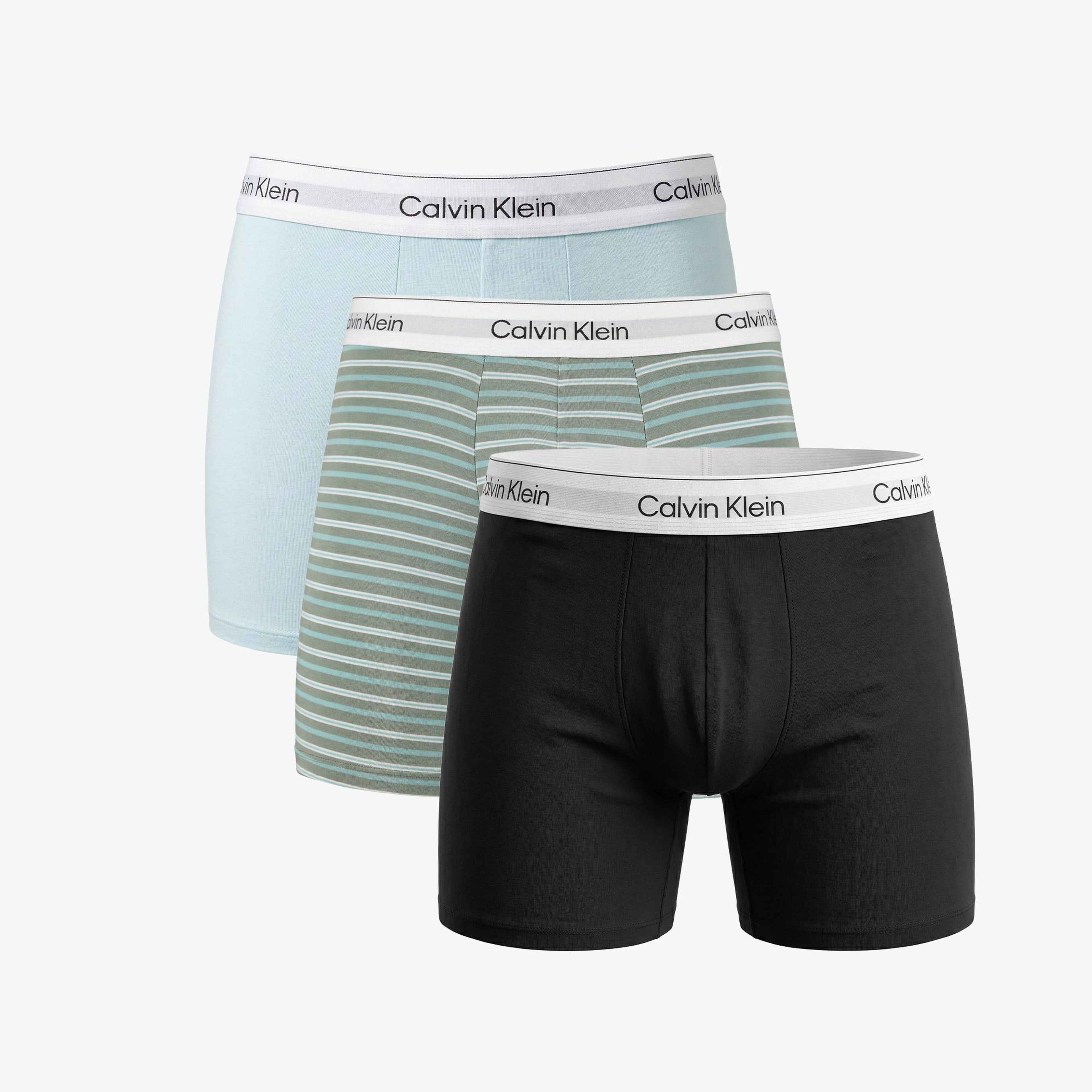 Calvin Klein Brief 3'lü Erkek Mavi Boxer