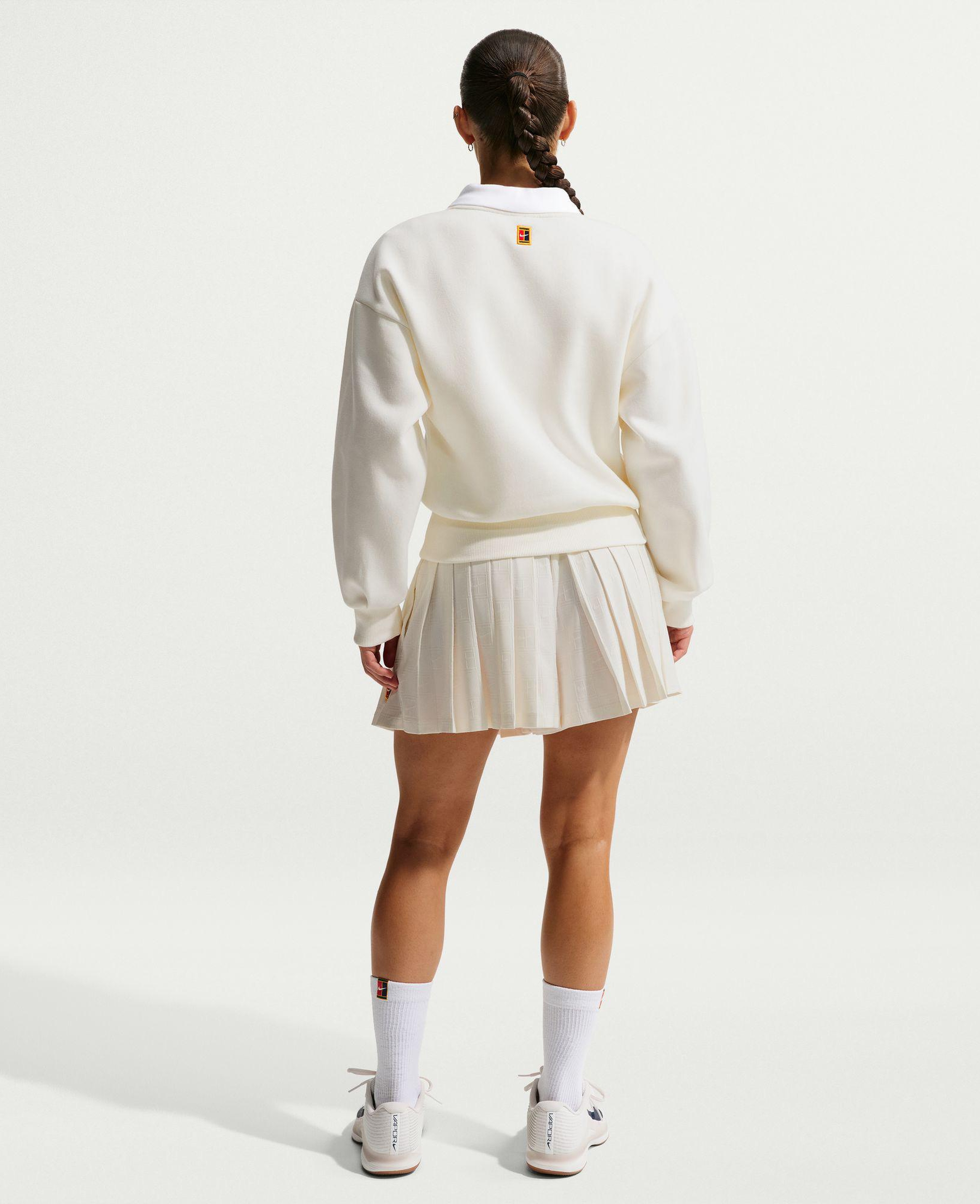 Nike Dri-Fit Court Collection High Rise Kadın Krem Rengi Şort