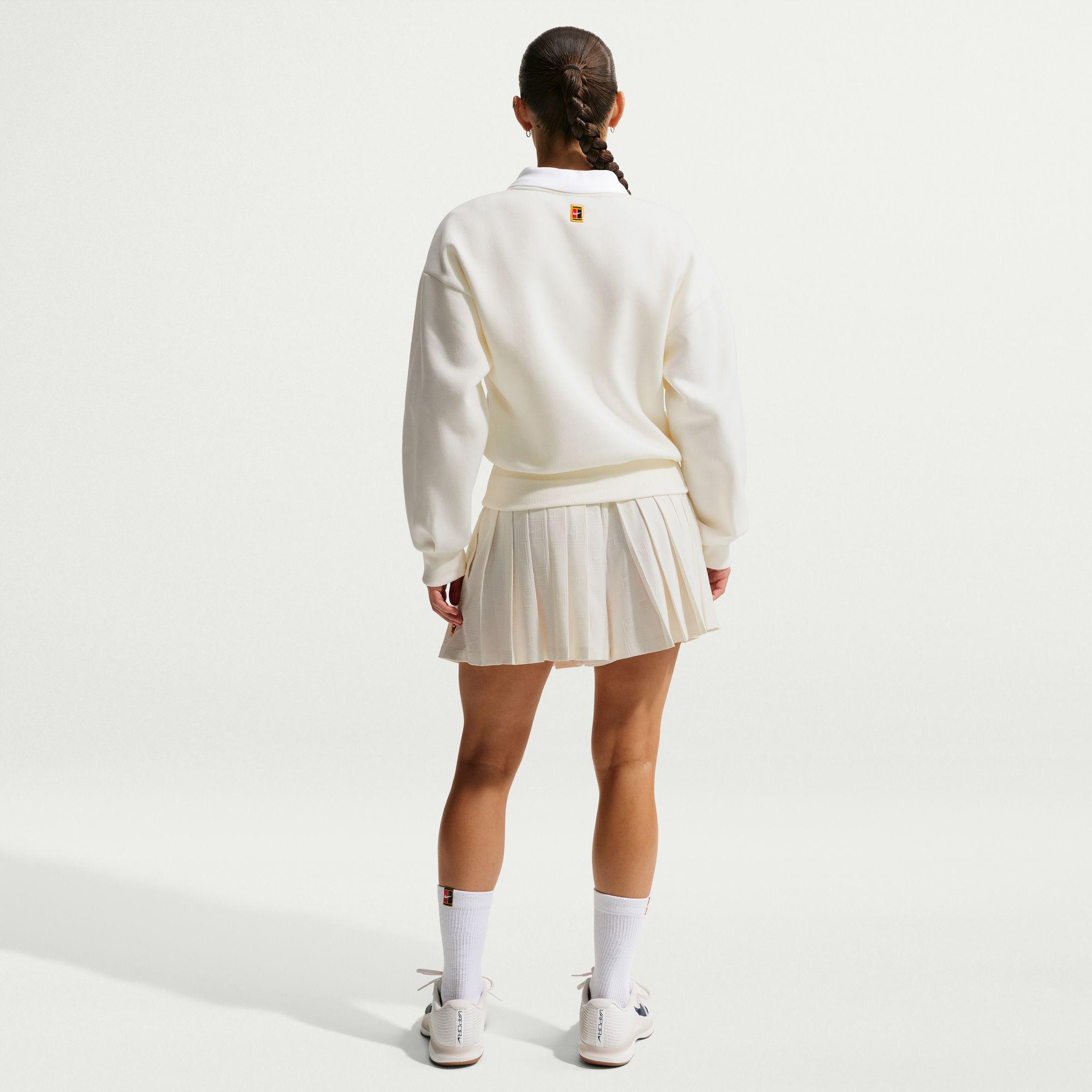 Nike Dri-Fit Court Collection High Rise Kadın Krem Rengi Şort