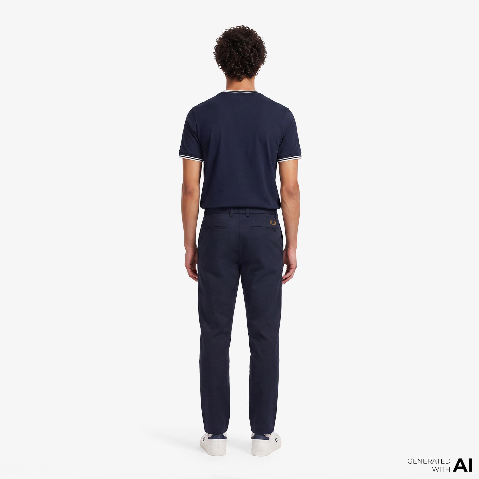 Fred Perry Slim Fit Twill Erkek Lacivert Pantolon