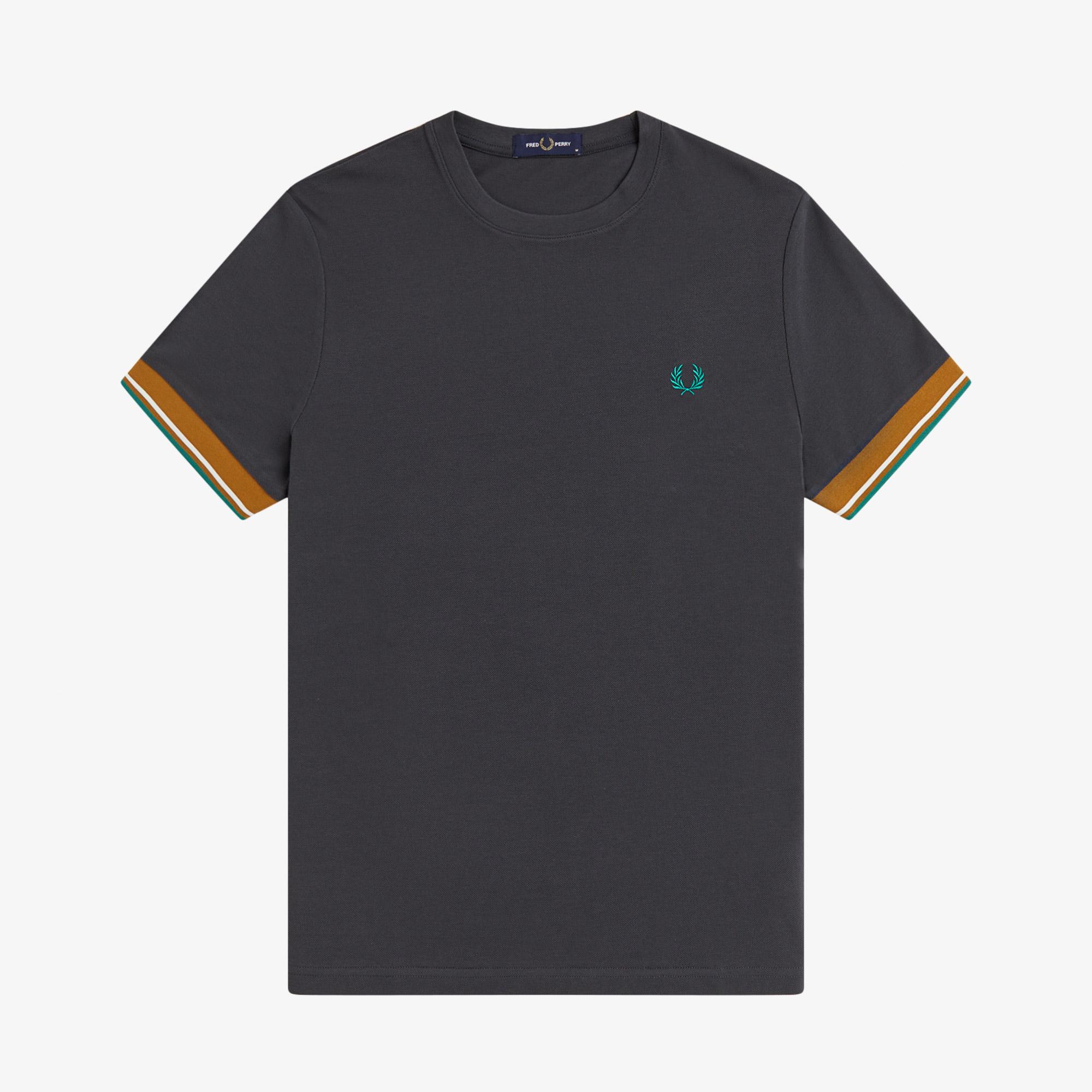 Fred Perry Twin Tipped Cuff Erkek Gri T-Shirt