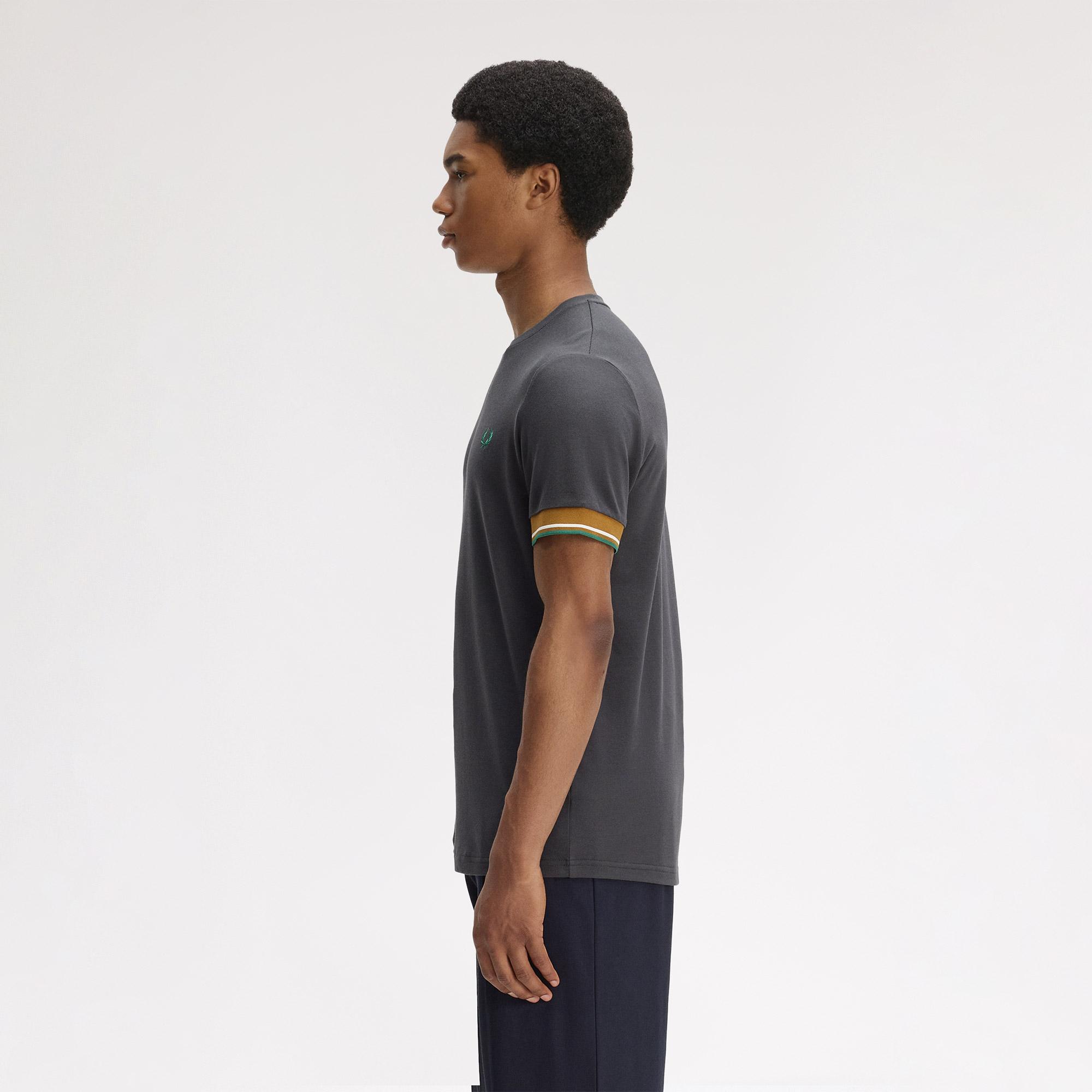Fred Perry Twin Tipped Cuff Erkek Gri T-Shirt