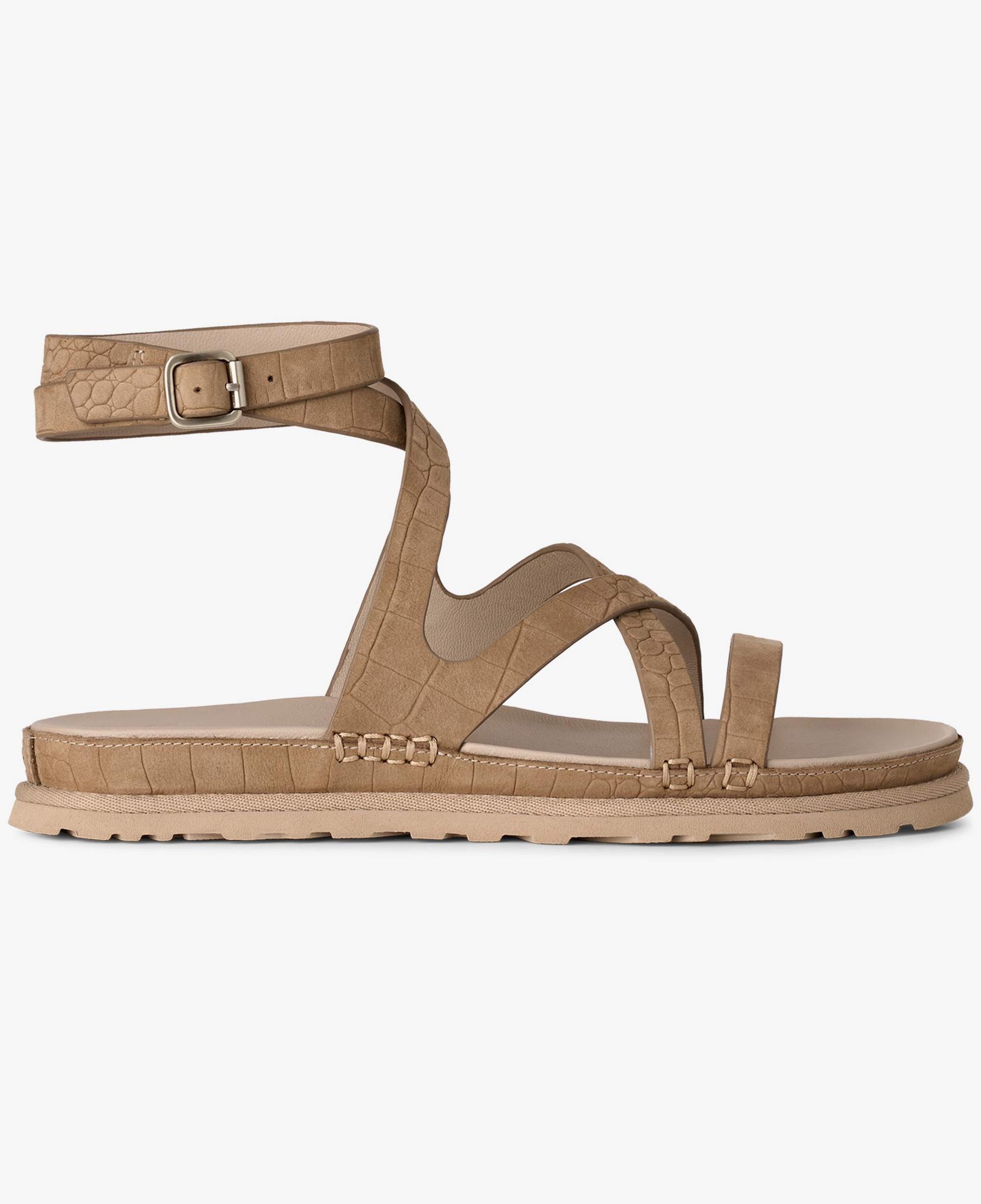 UGG Goldengaze Embossed Ankle Wrap Kadın Kahverengi Sandalet