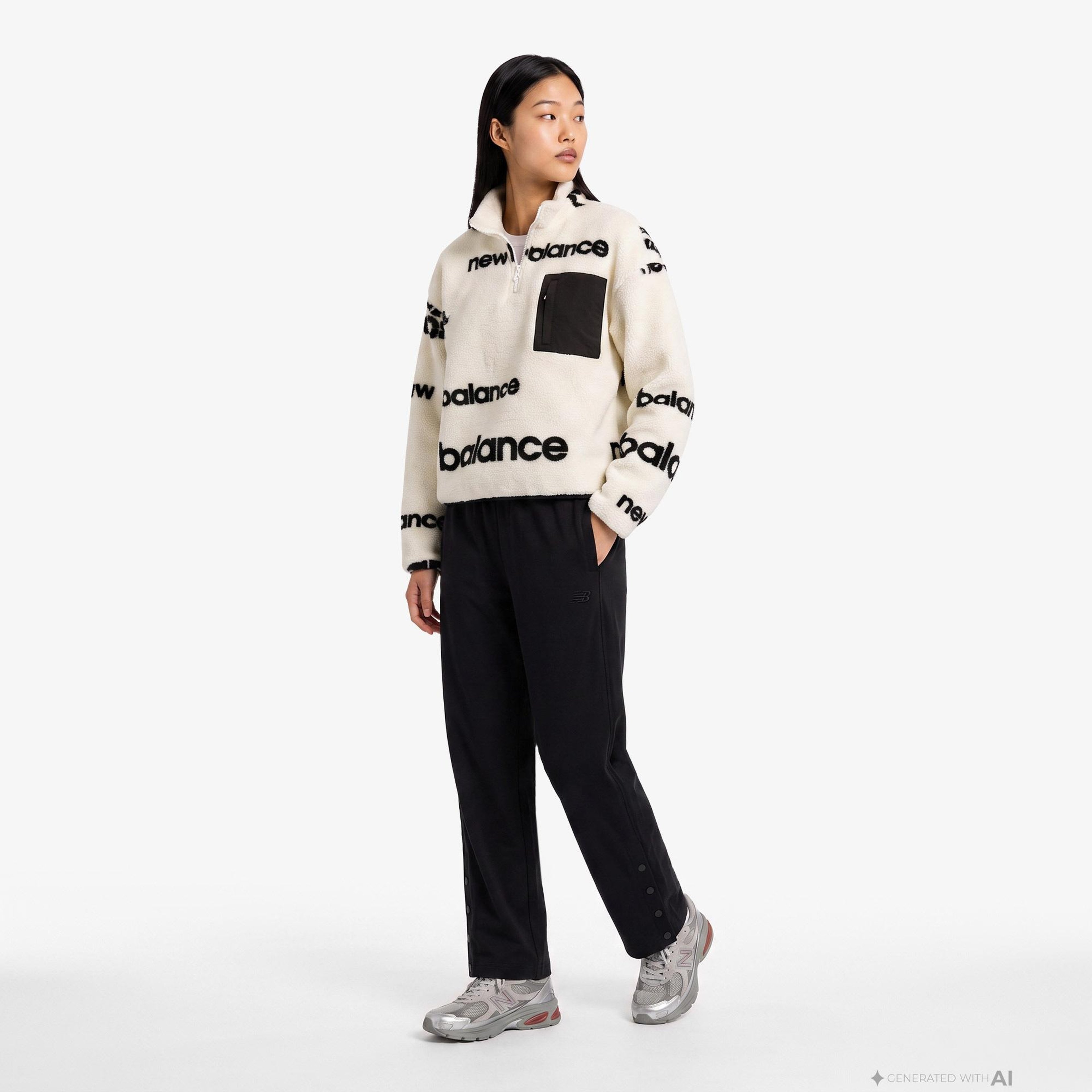 New Balance Kadın Beyaz Sweatshirt