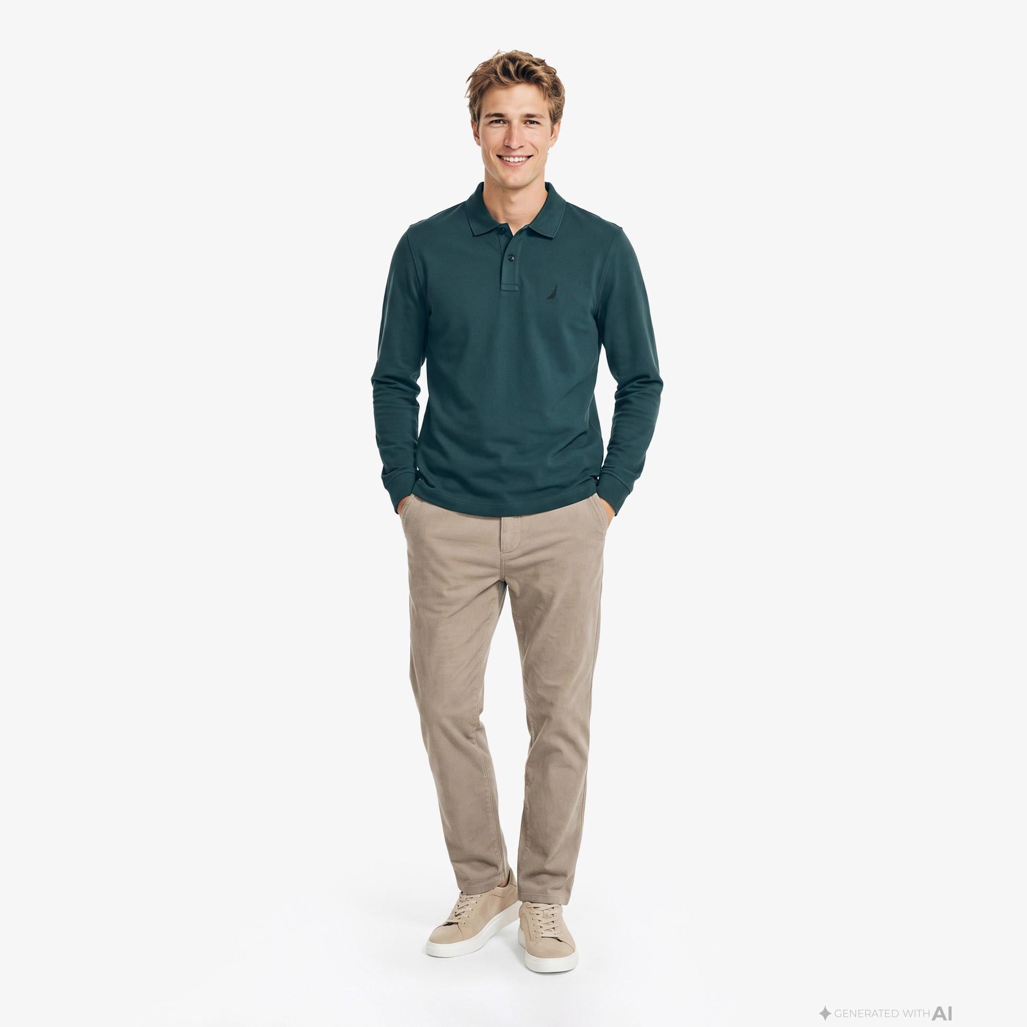 Nautica Erkek Yeşil Regular Fit Polo Yaka T-Shirt