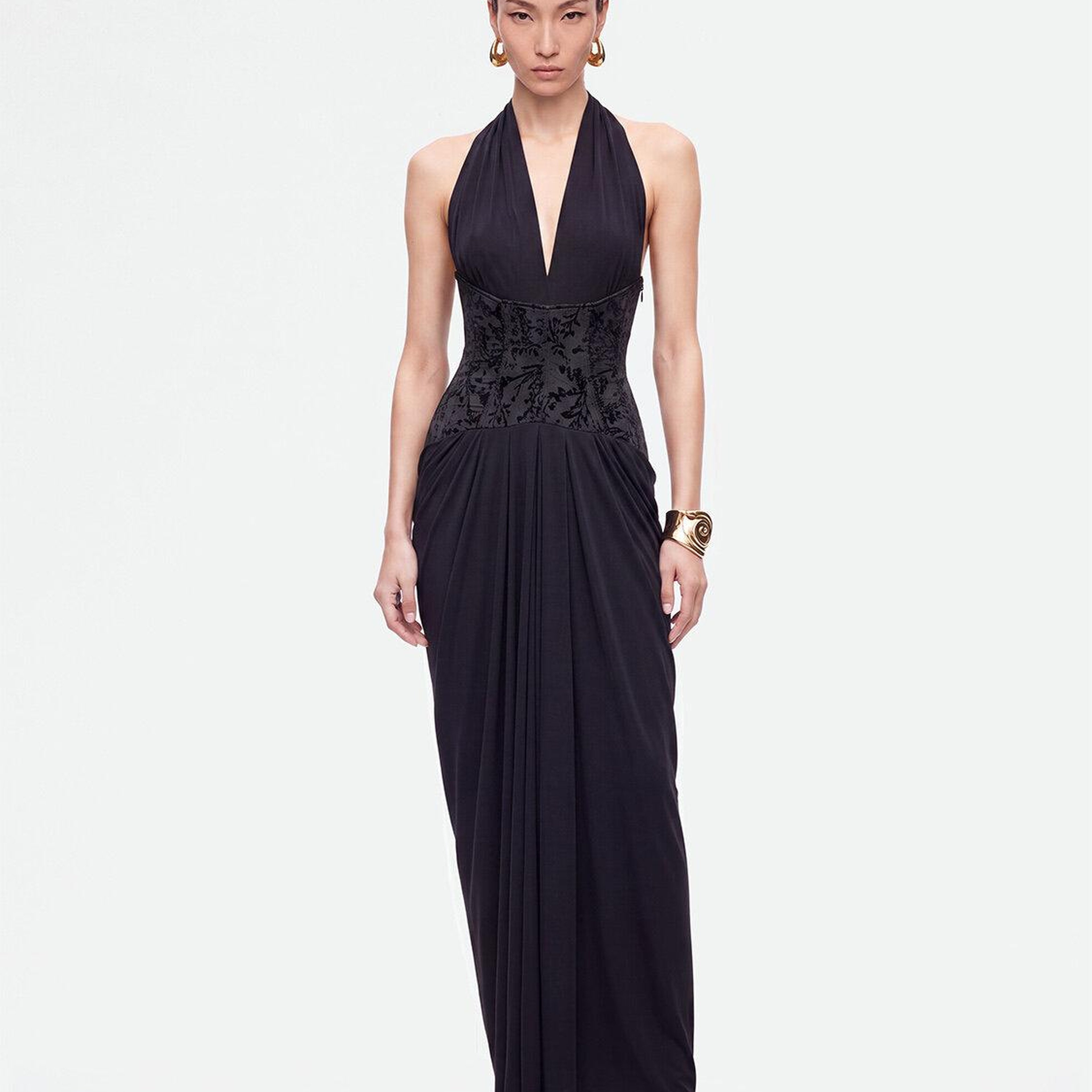 Halter Yaka Maxi Elbise