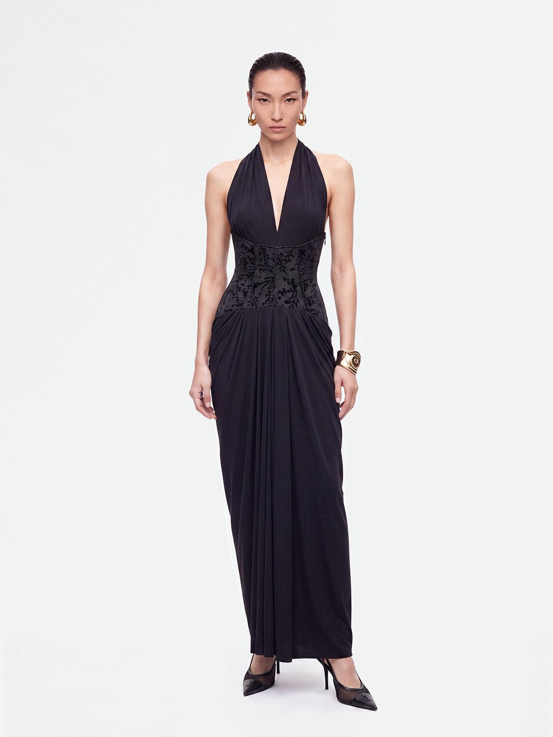 Halter Yaka Maxi Elbise