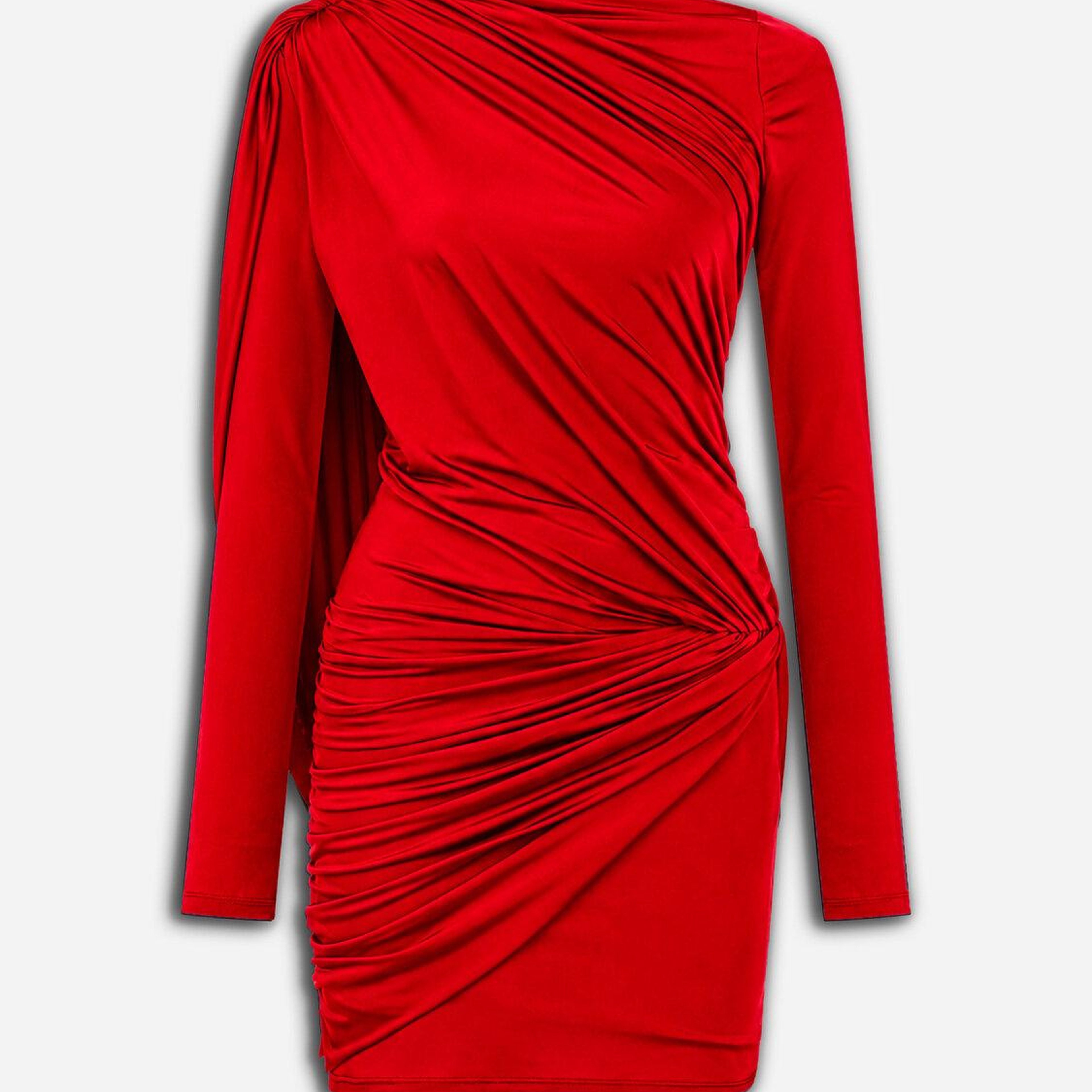 Drape Detaylı Mini Elbise