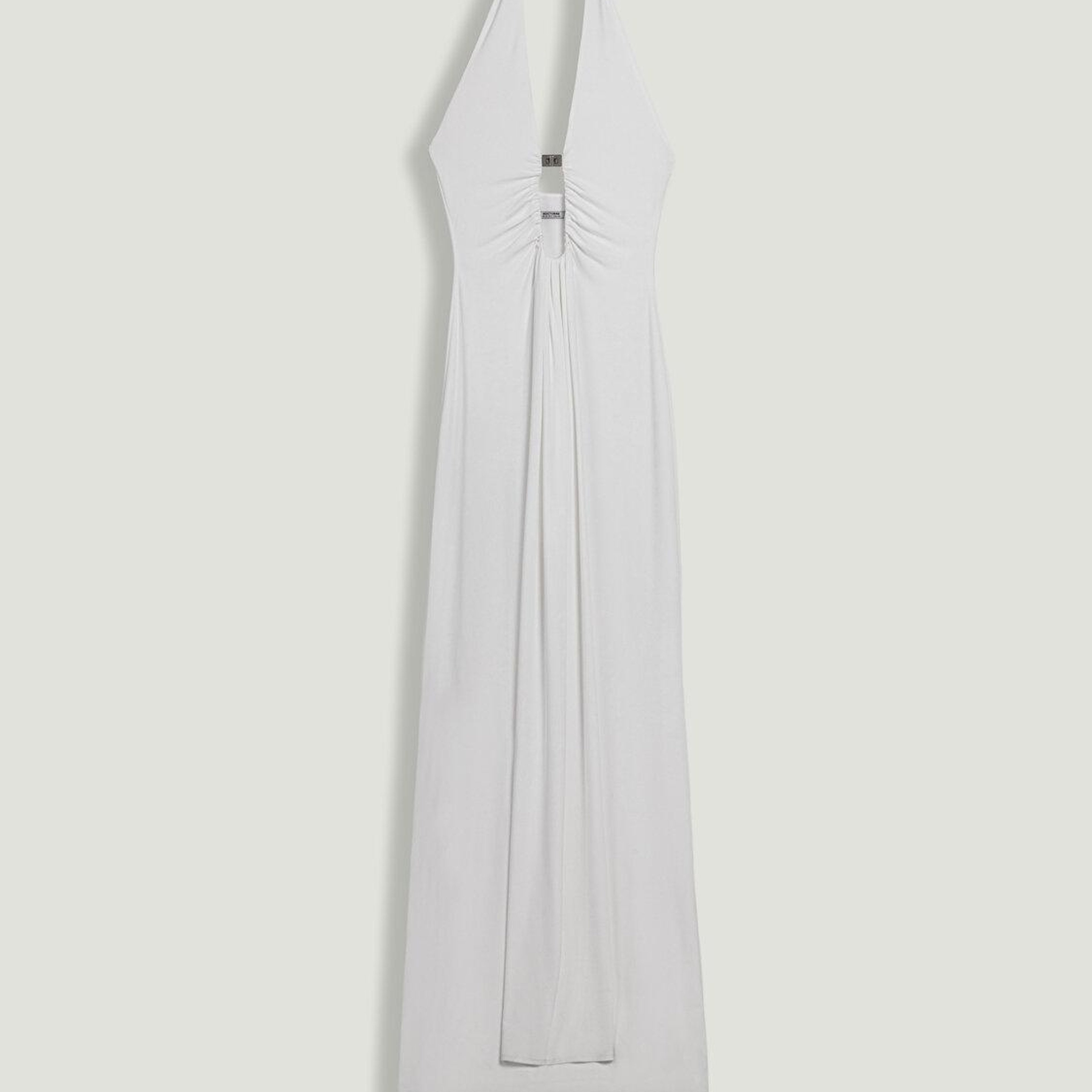 Drape ve Aksesuarlı Maxi Elbise