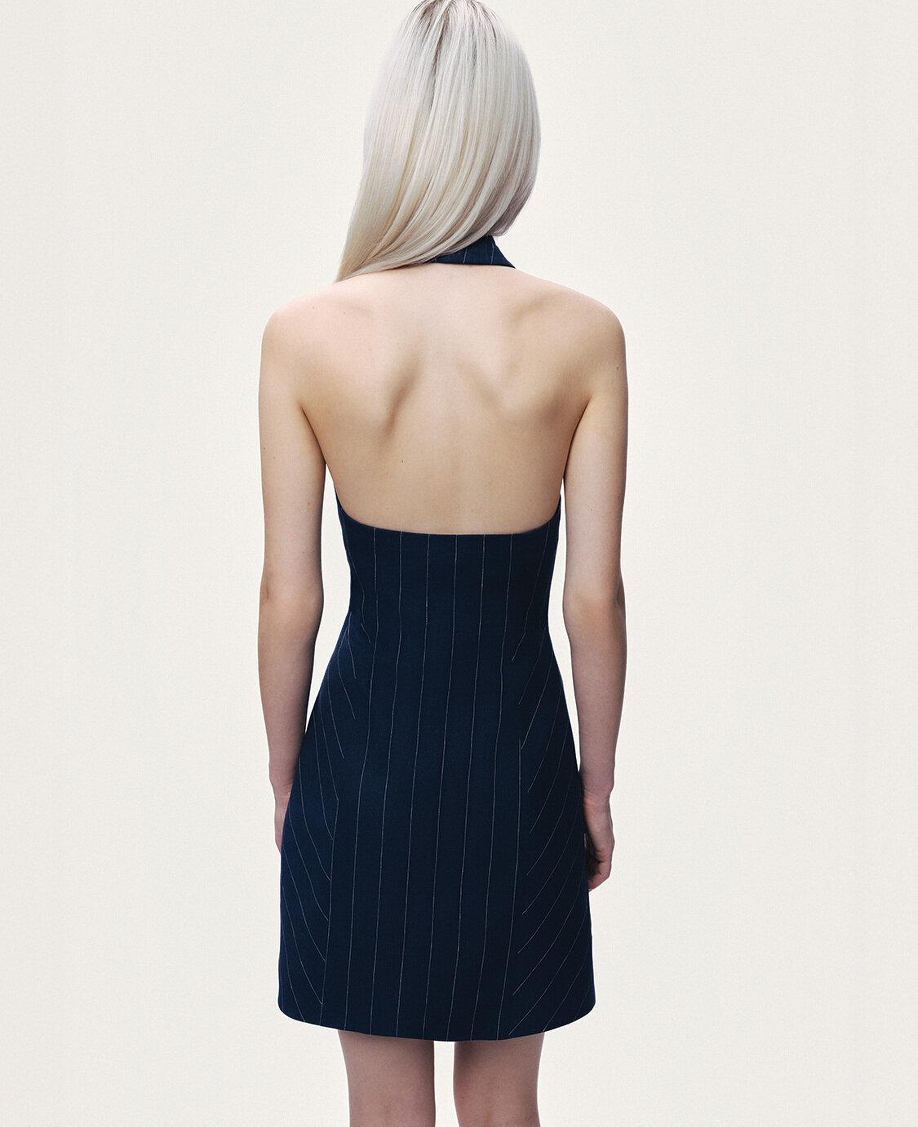Kruvaze Halter Yaka Mini Elbise