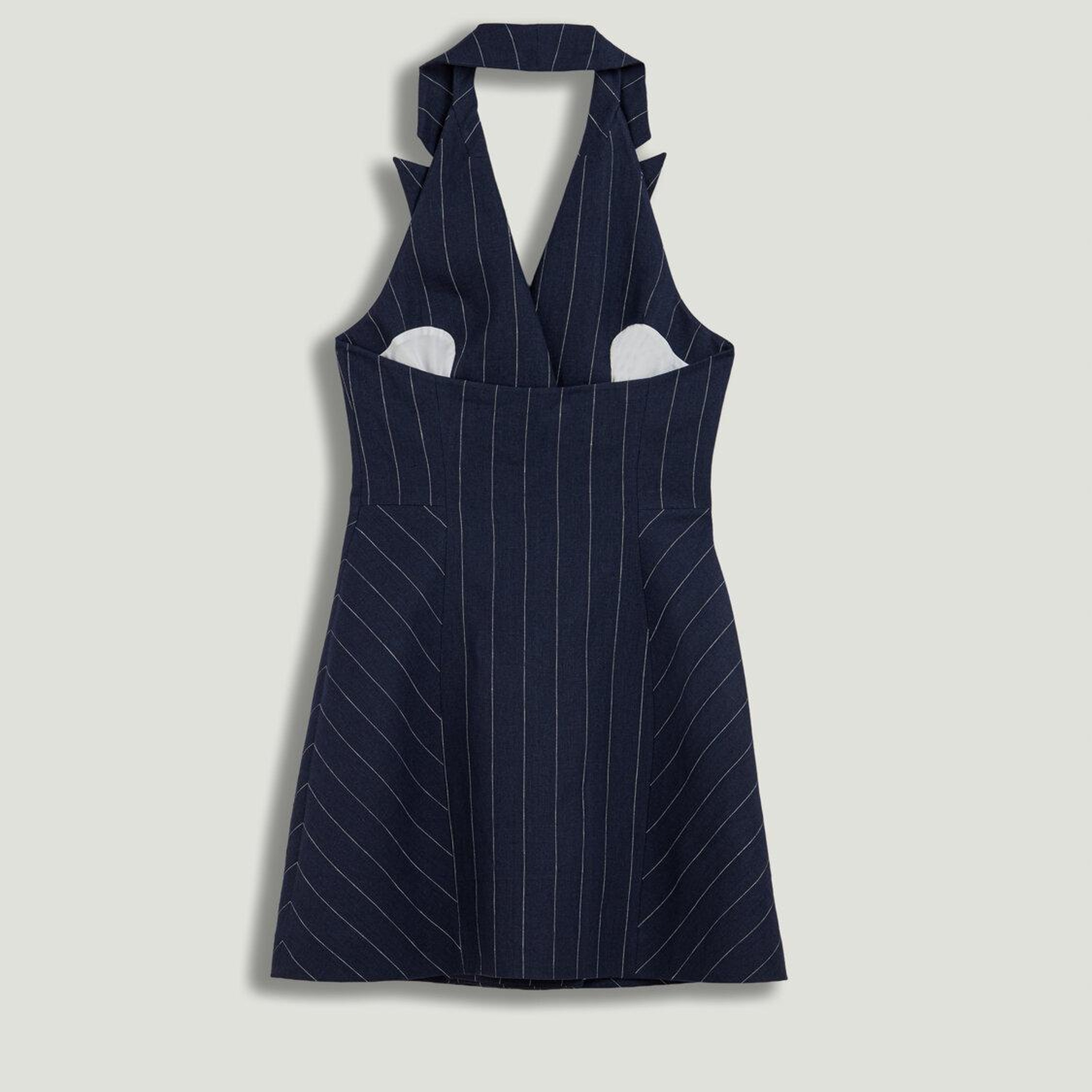 Kruvaze Halter Yaka Mini Elbise