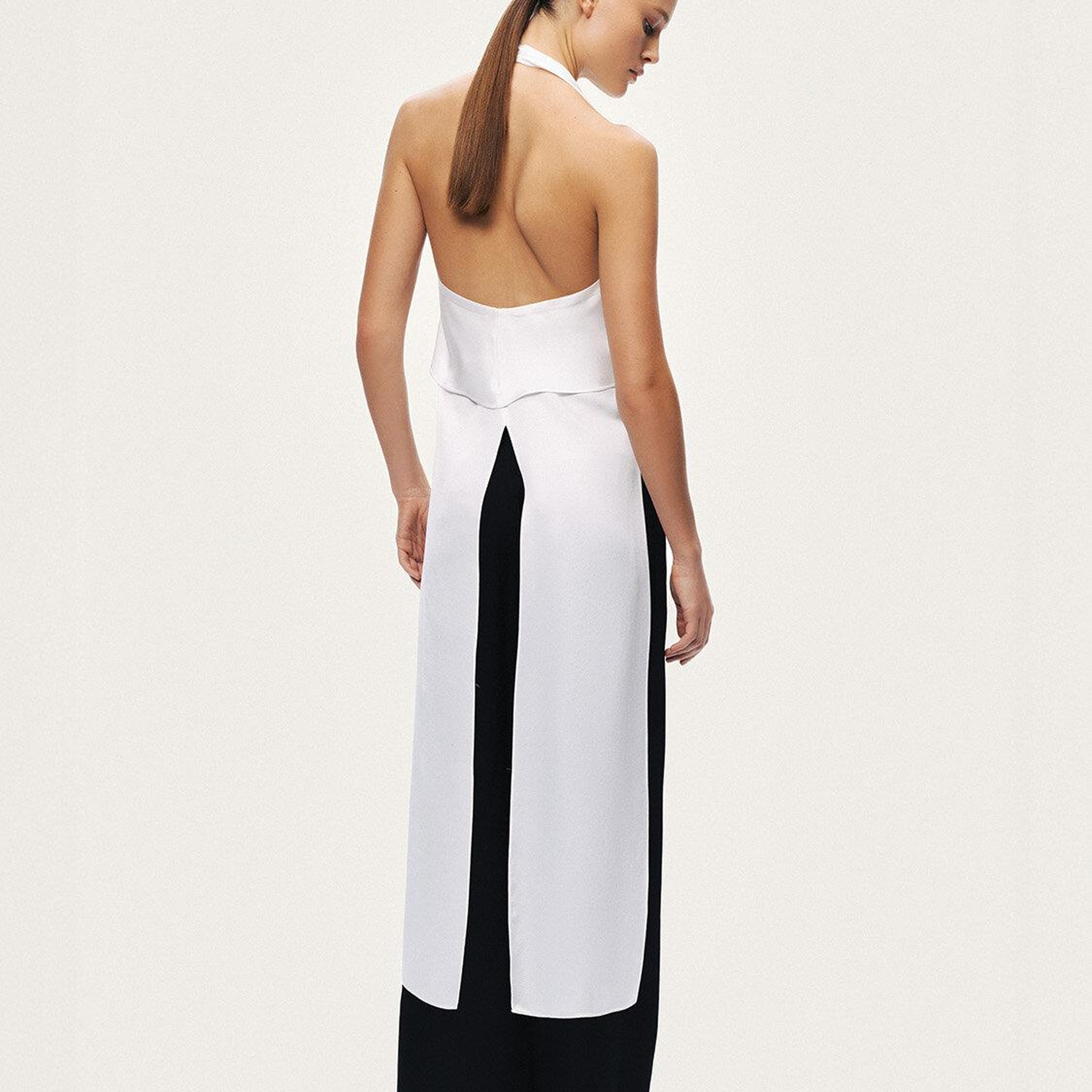 Halter Yaka Yırtmaçlı Bluz