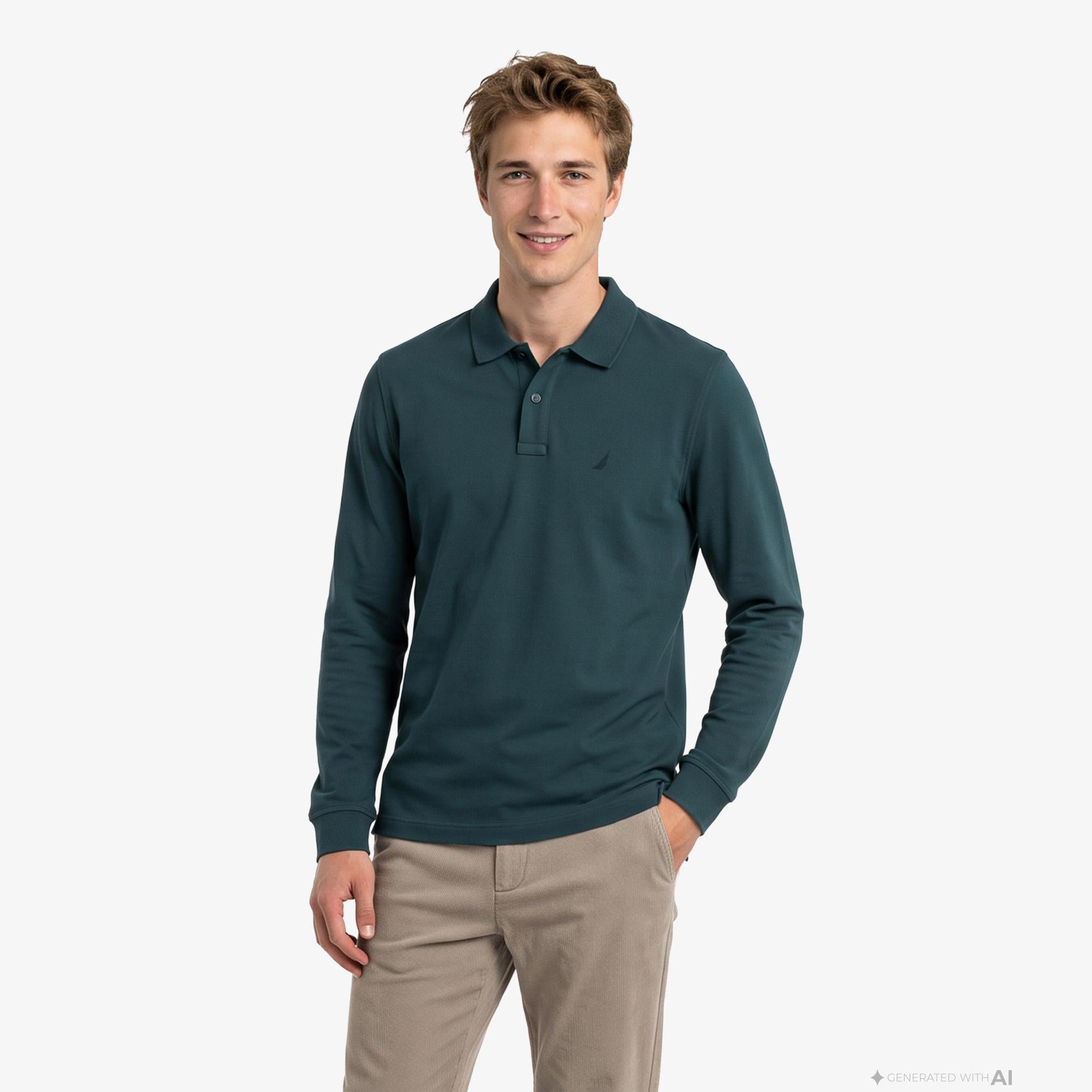 Nautica Erkek Yeşil Regular Fit Polo Yaka T-Shirt