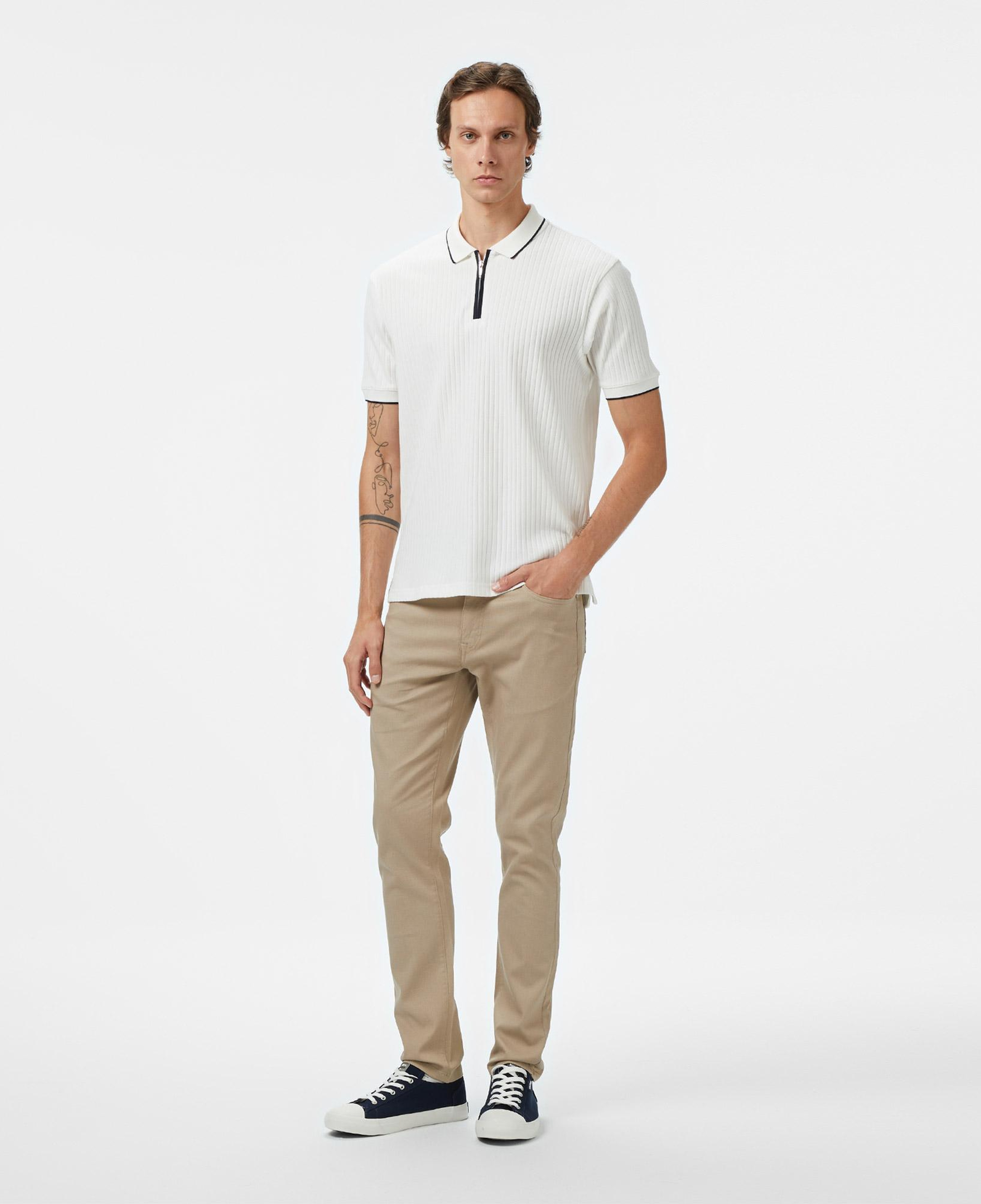 Nautica Erkek Beyaz Classic Fit Polo Yaka T-Shirt