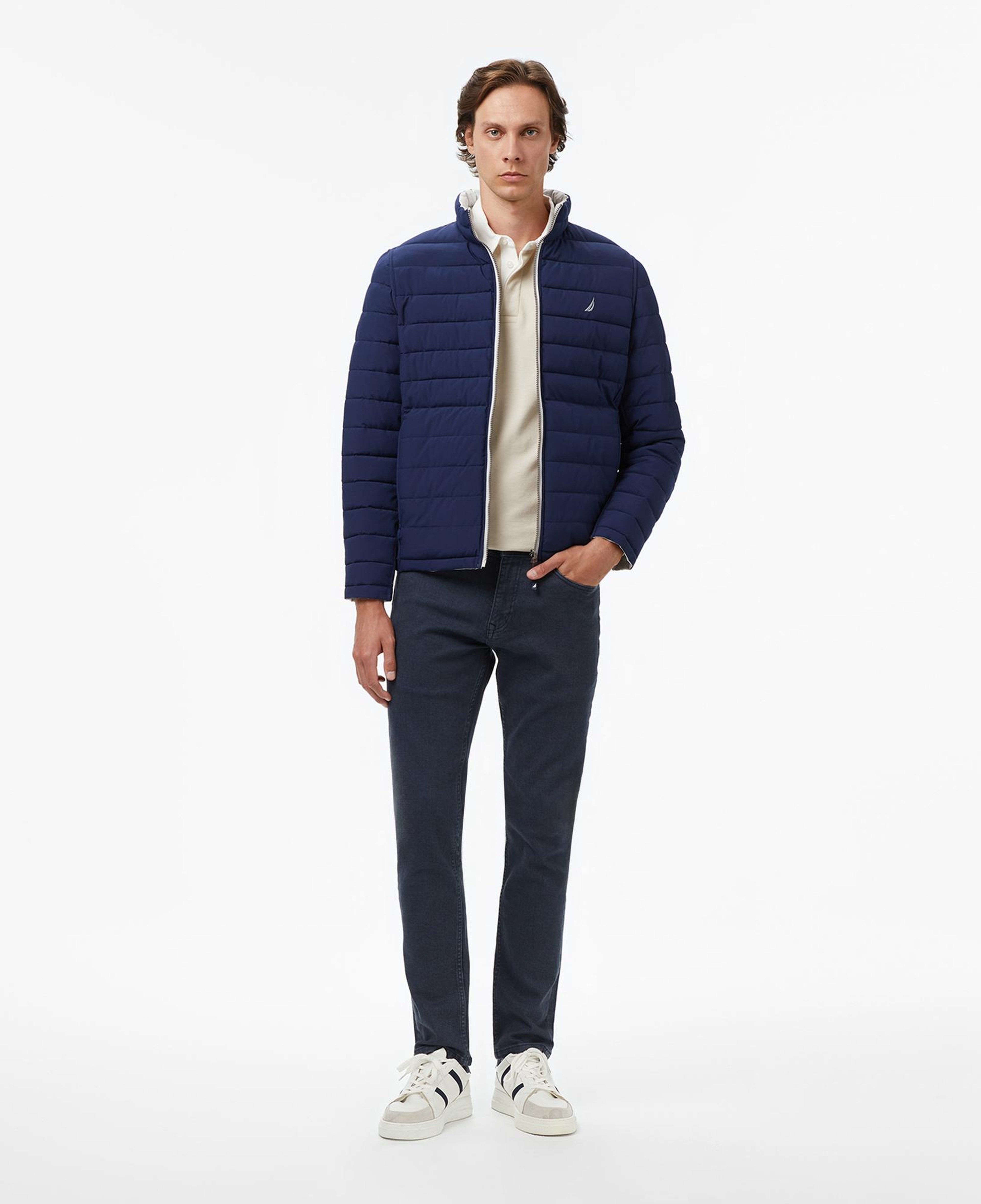 Nautica Erkek Gri Regular Fit Çift Taraflı Mont