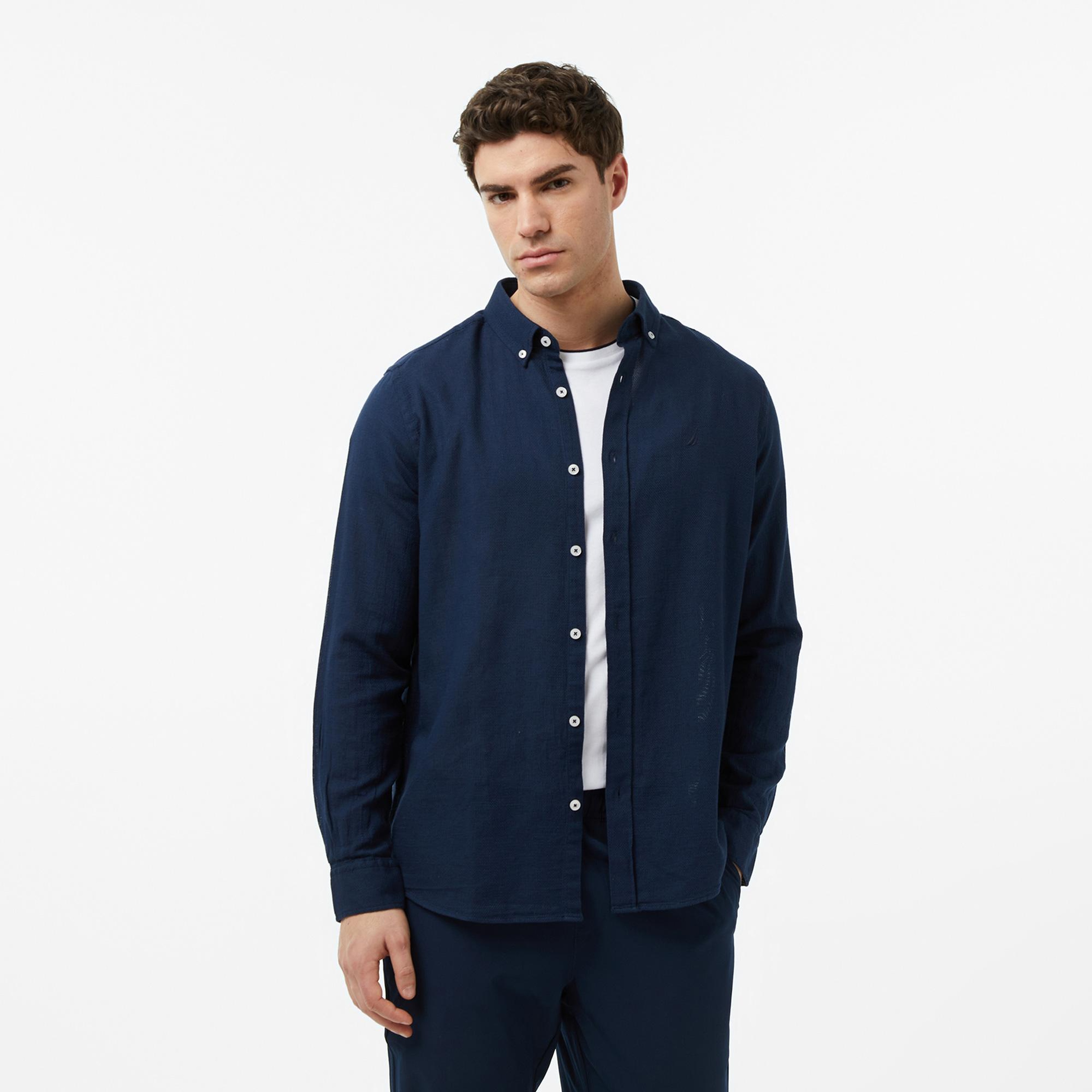 Nautica Erkek Lacivert Regular Fit Gömlek
