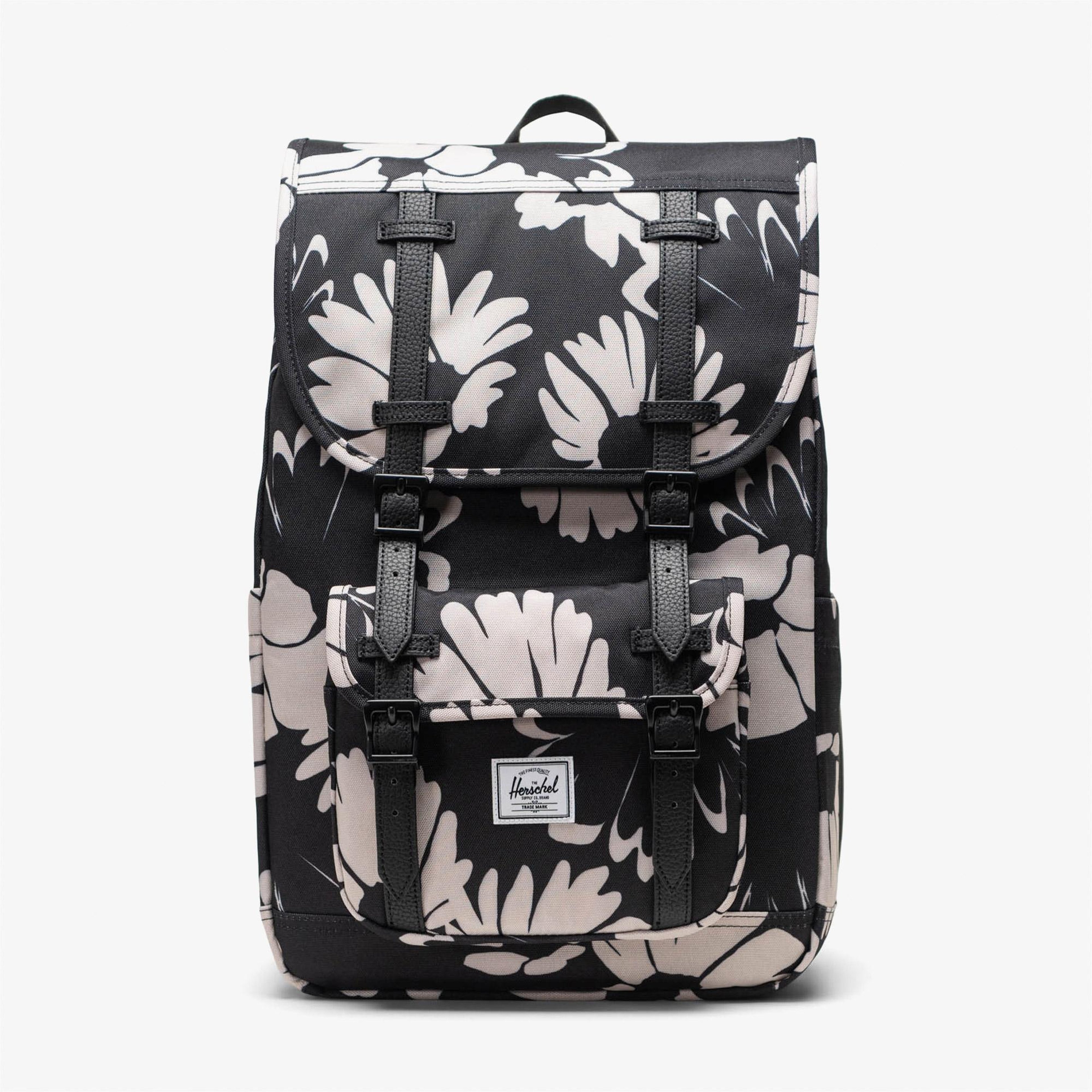 Herschel Little America Mid Flowers Unisex Siyah Sırt Çantası