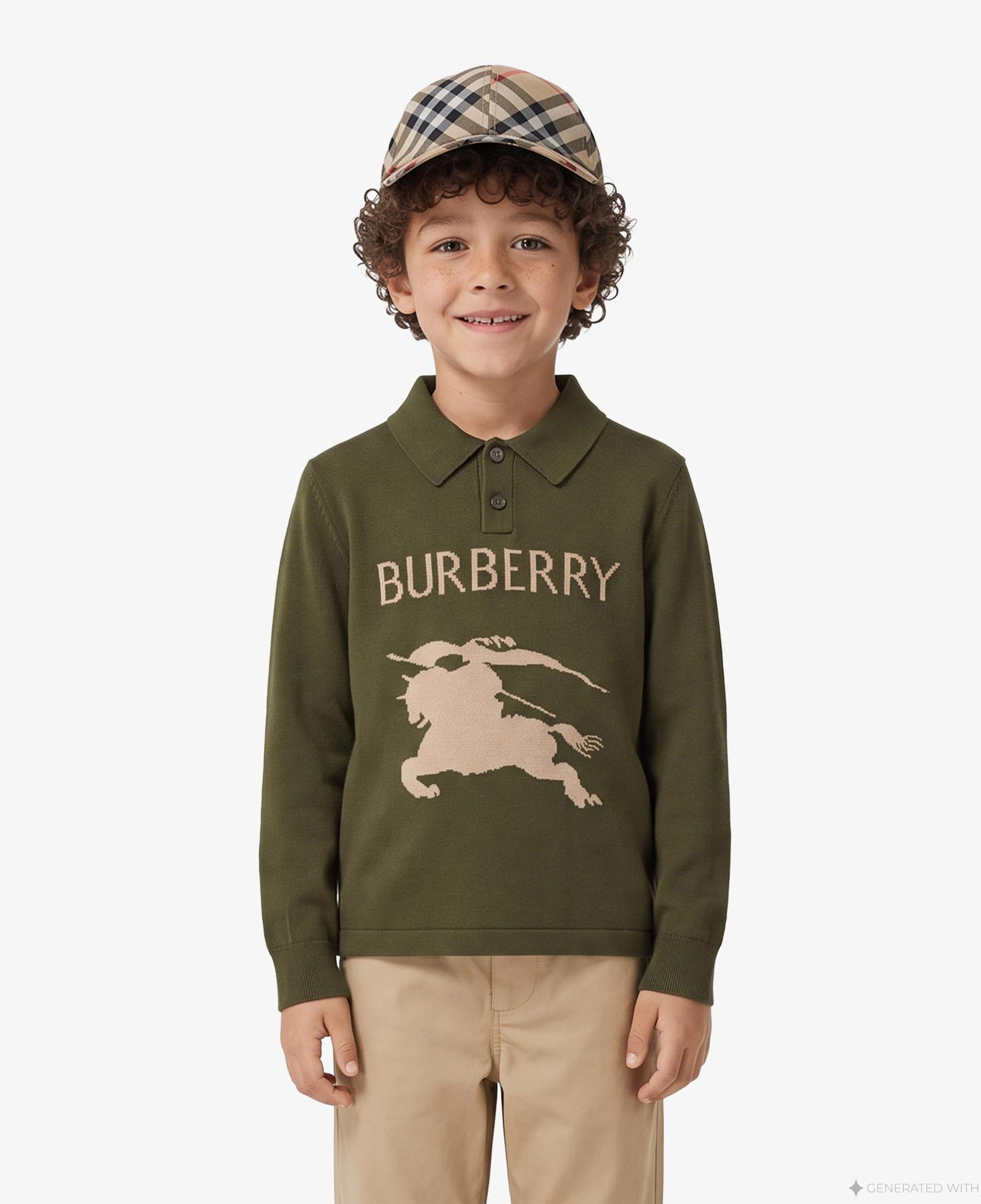 Burberry Tane Polo Ekd Çocuk Yeşil Triko