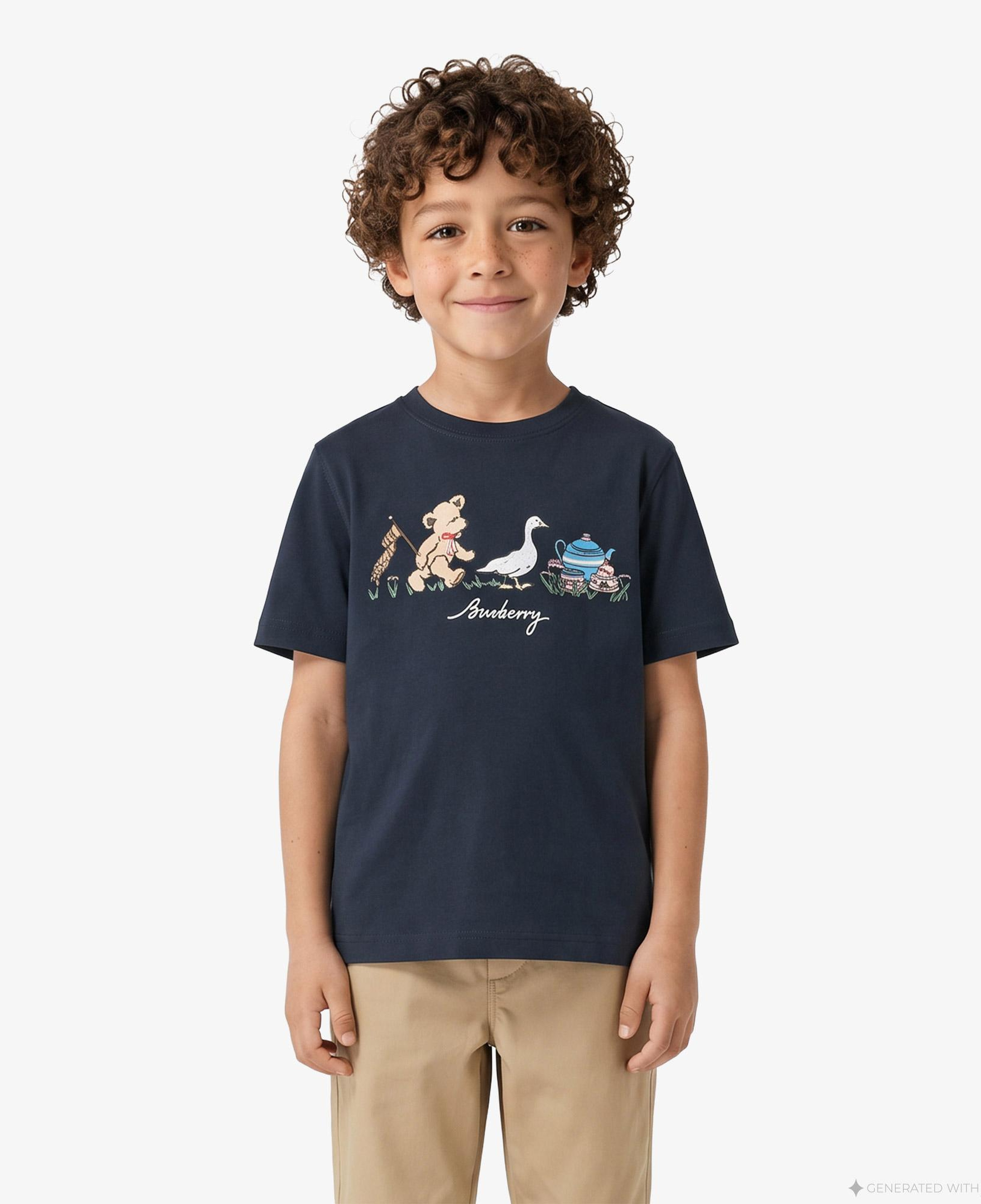 Burberry Cedar Tddy Party Çocuk Lacivert T-Shirt