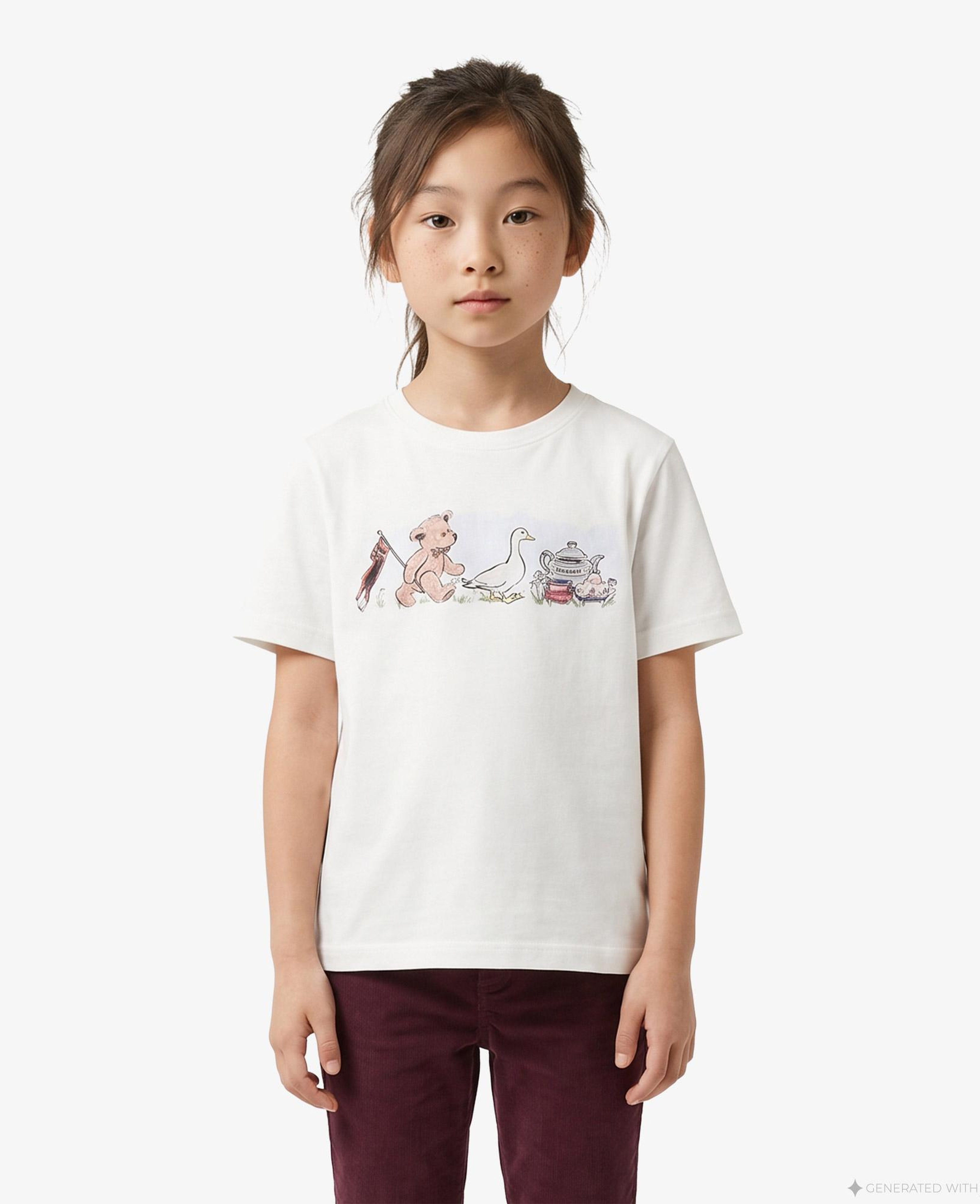 Burberry Cedar Party Çocuk Beyaz T-Shirt