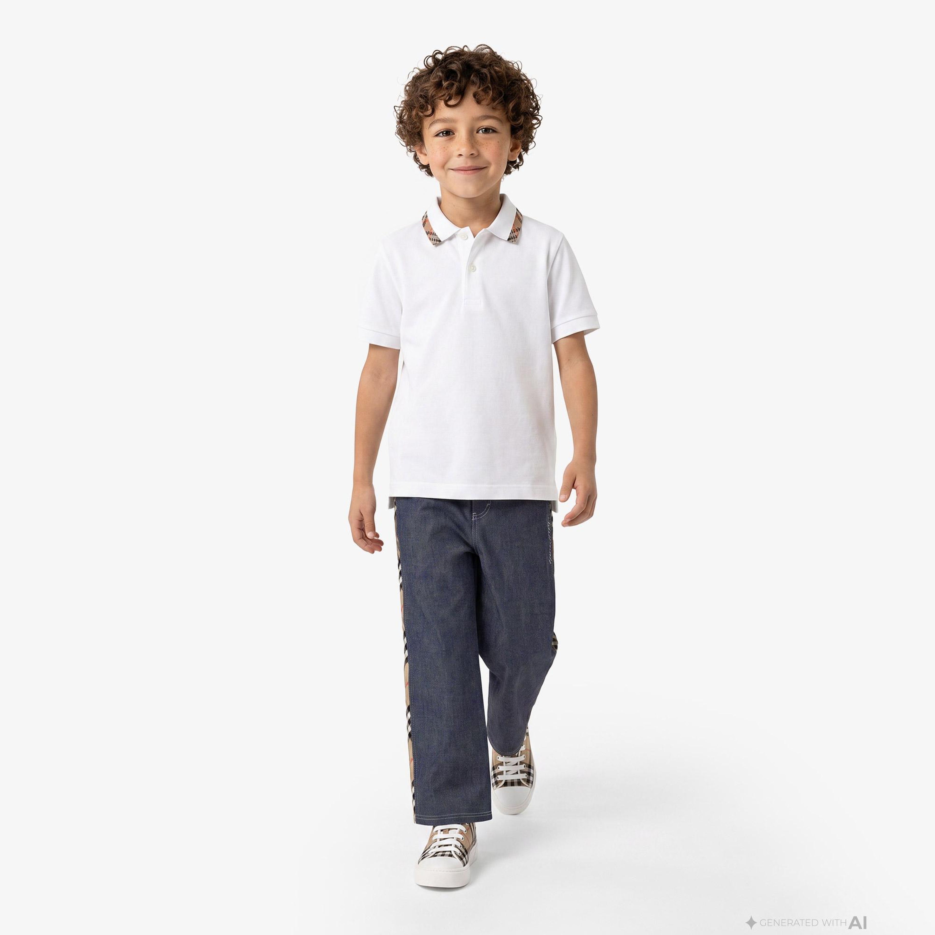 Burberry Johane Çocuk Beyaz Polo