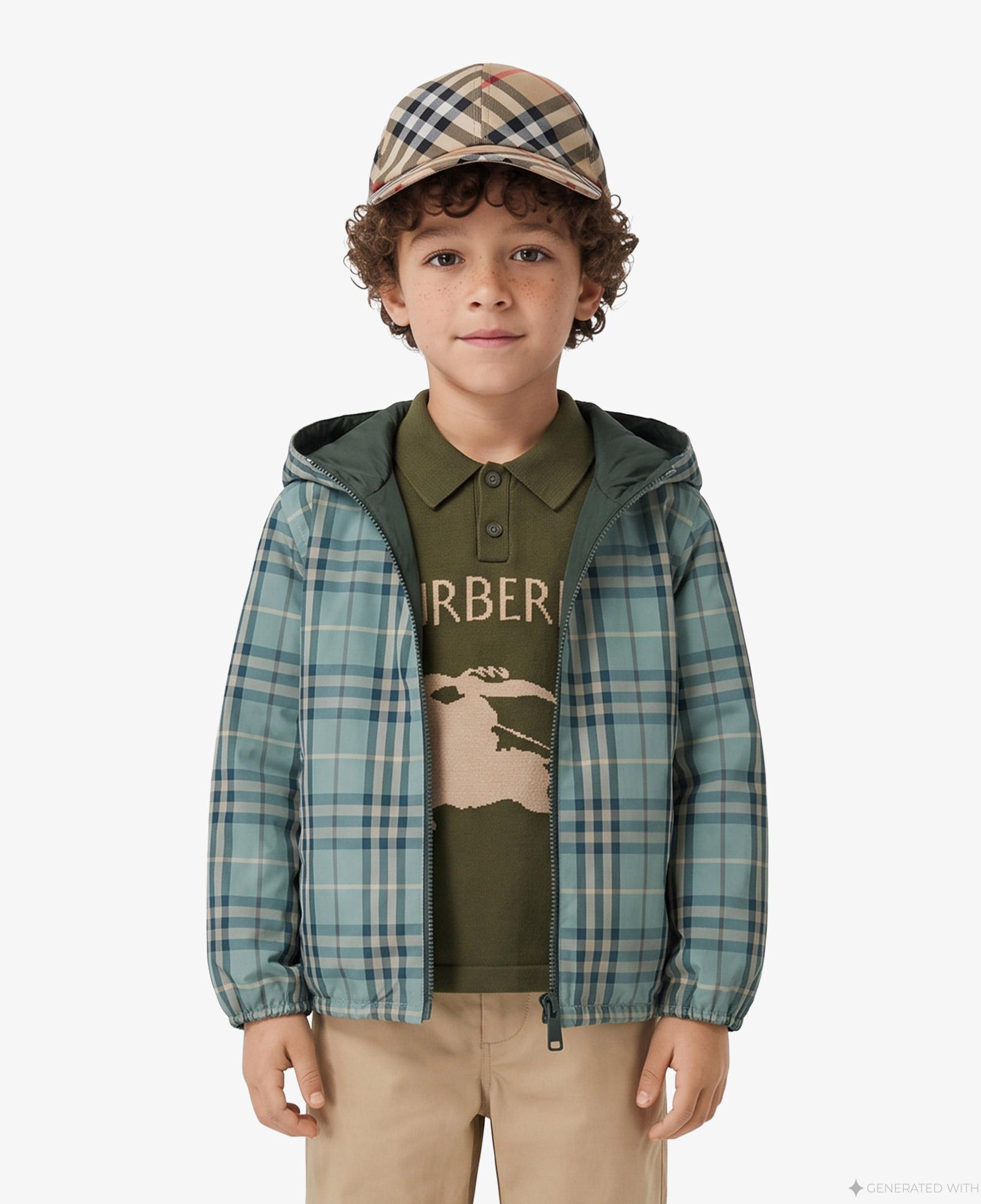 Burberry Reece Chck Çocuk Yeşil Mont