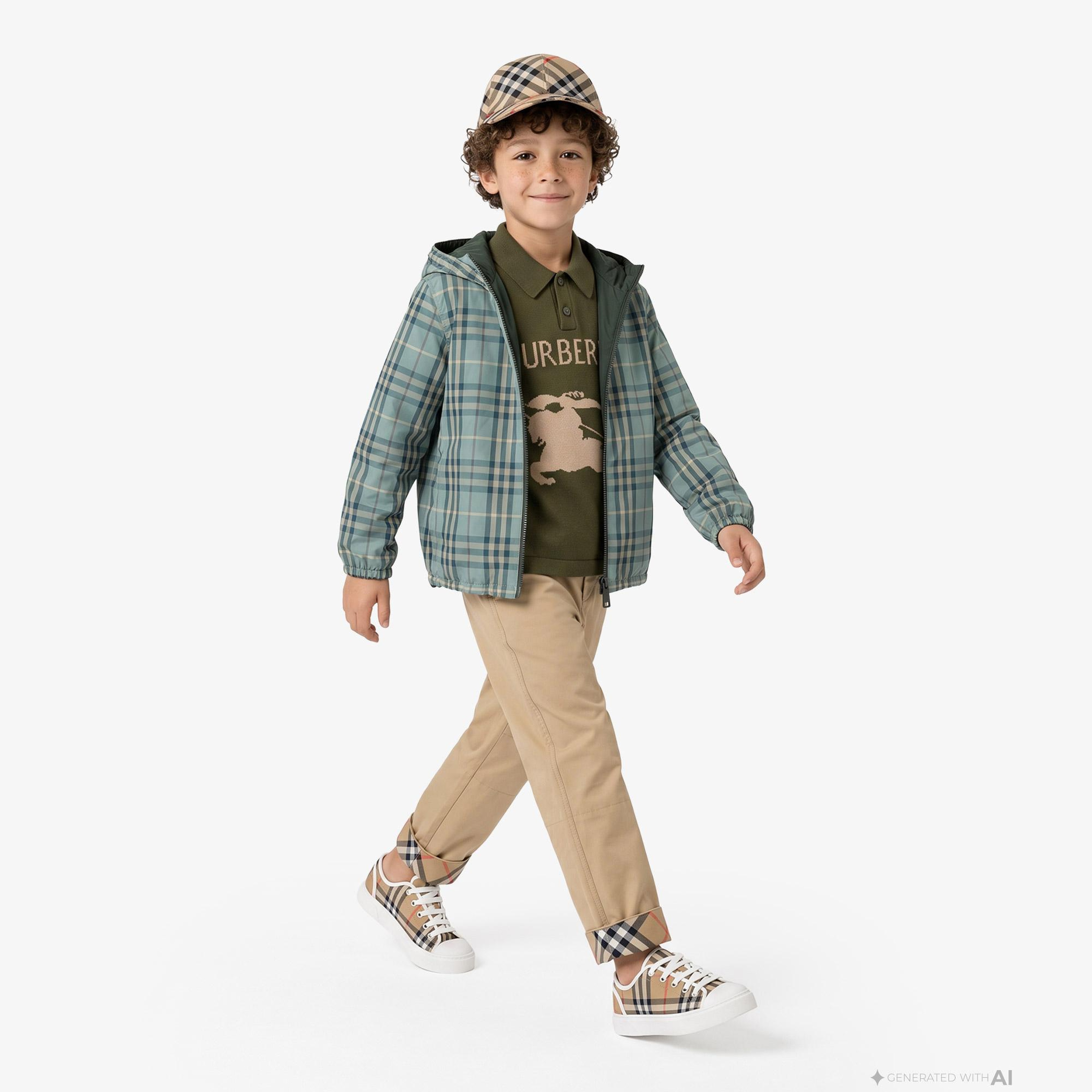 Burberry Reece Chck Çocuk Yeşil Mont