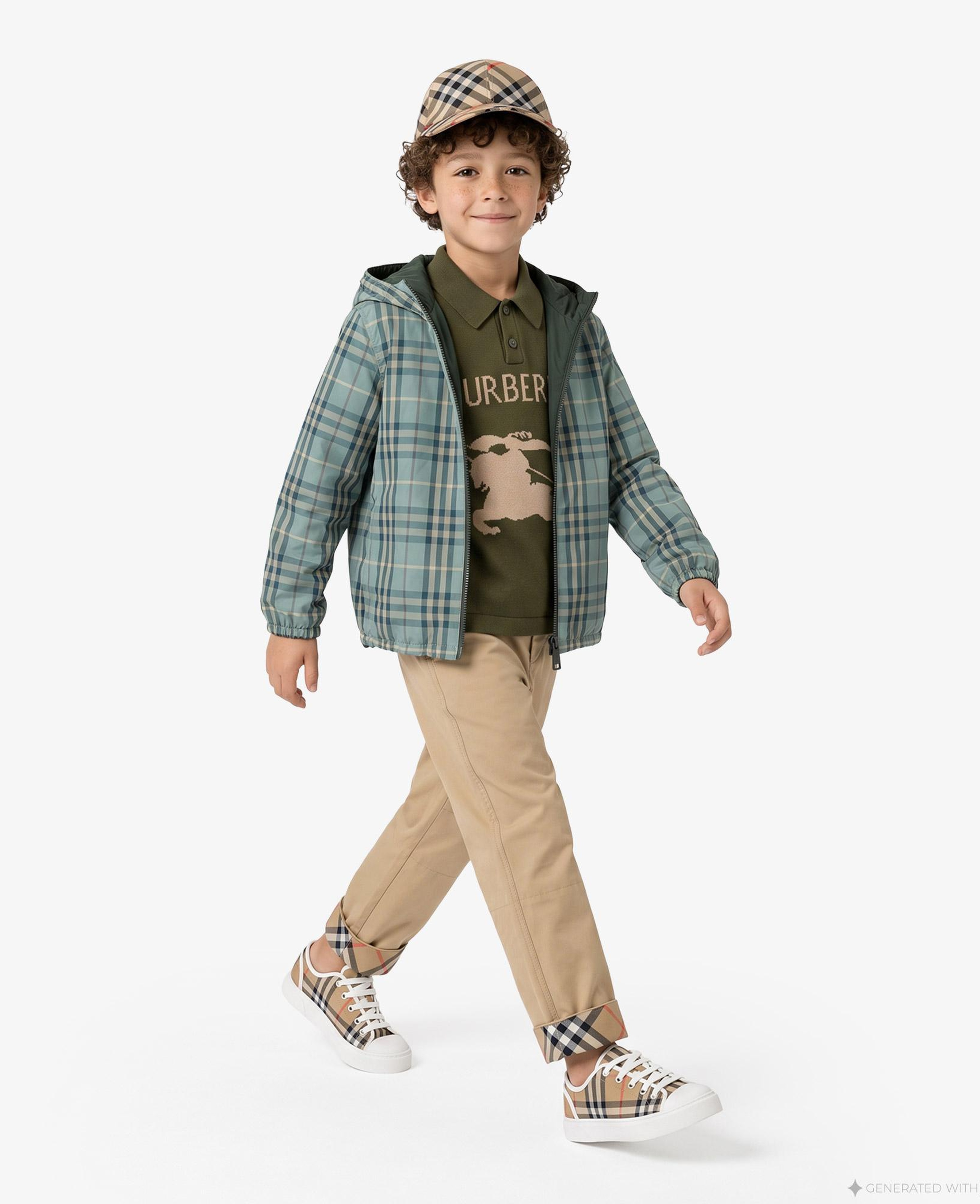 Burberry Reece Chck Çocuk Yeşil Mont