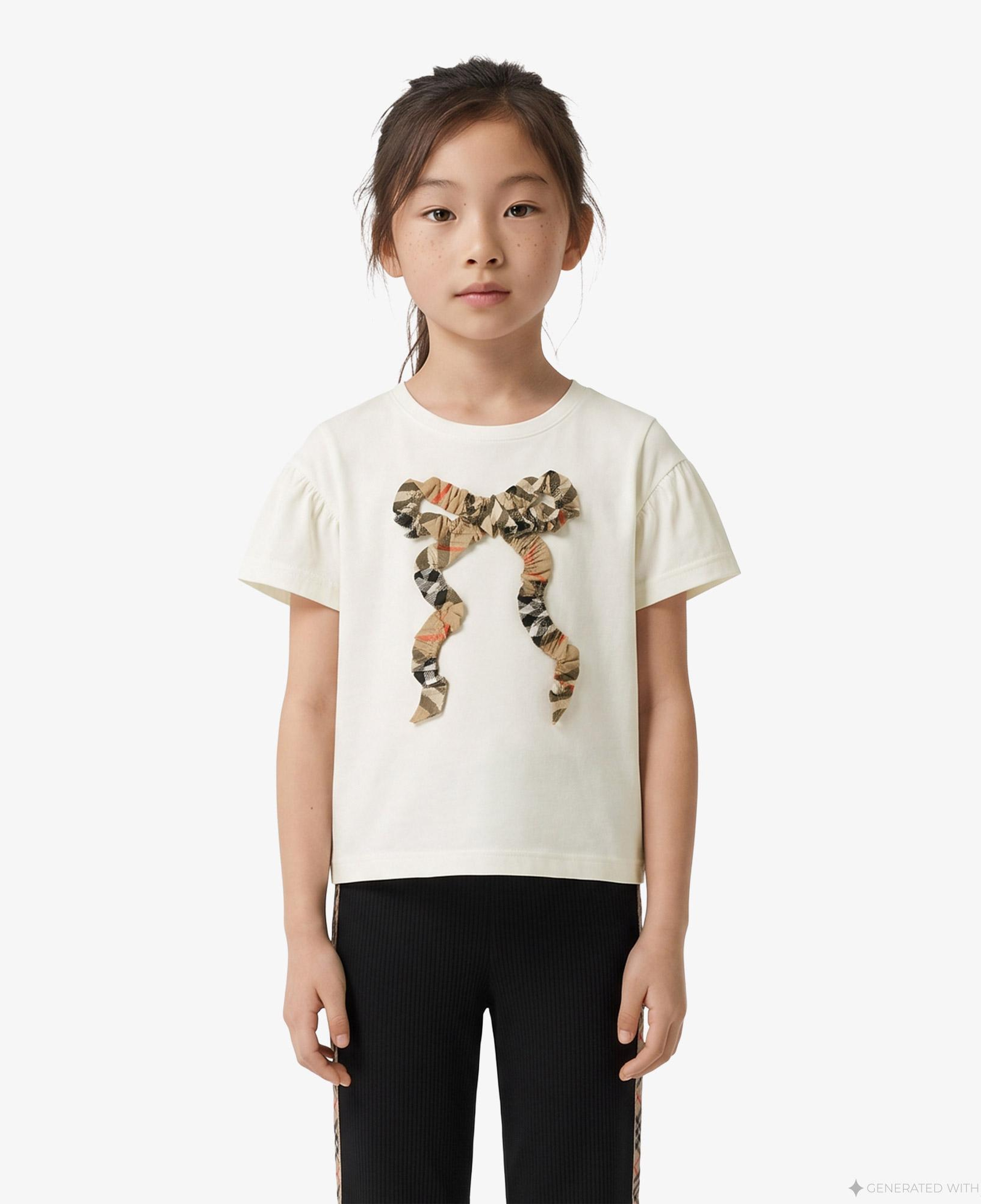Burberry Roxy Bow Çocuk Beyaz T-Shirt