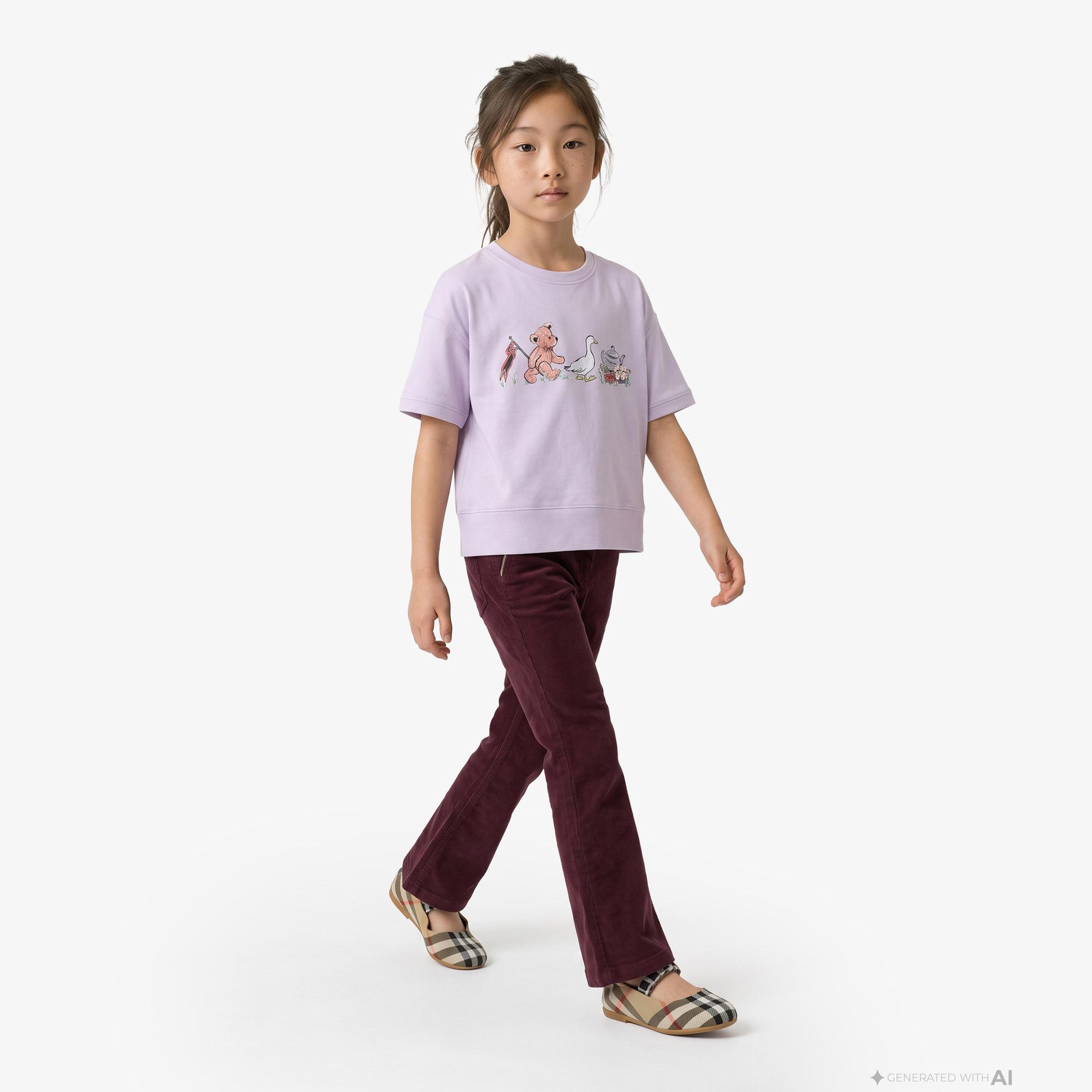 Burberry Pia Bear Çocuk Mor T-Shirt
