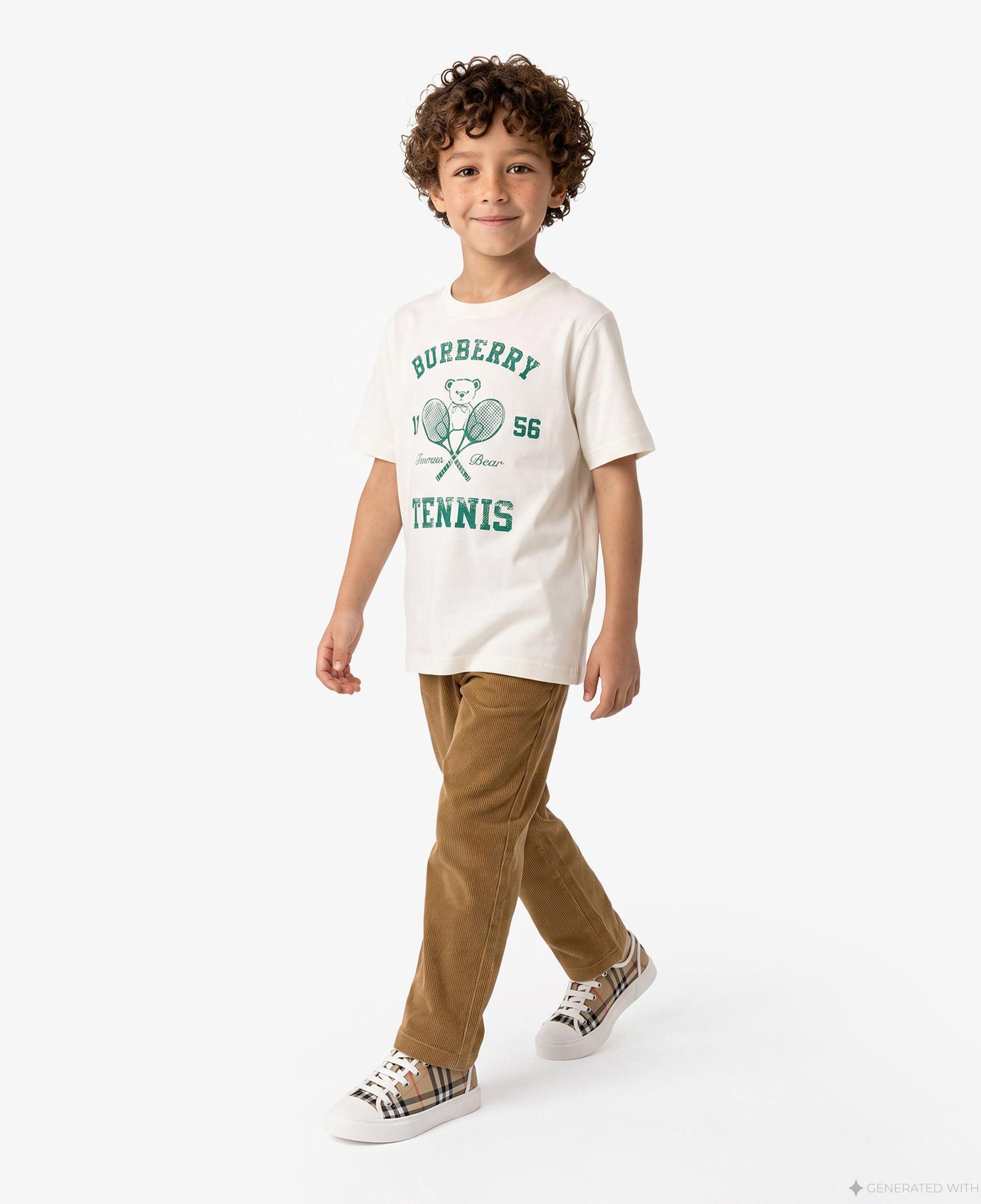 Burberry Cedar Bear Çocuk Beyaz T-Shirt