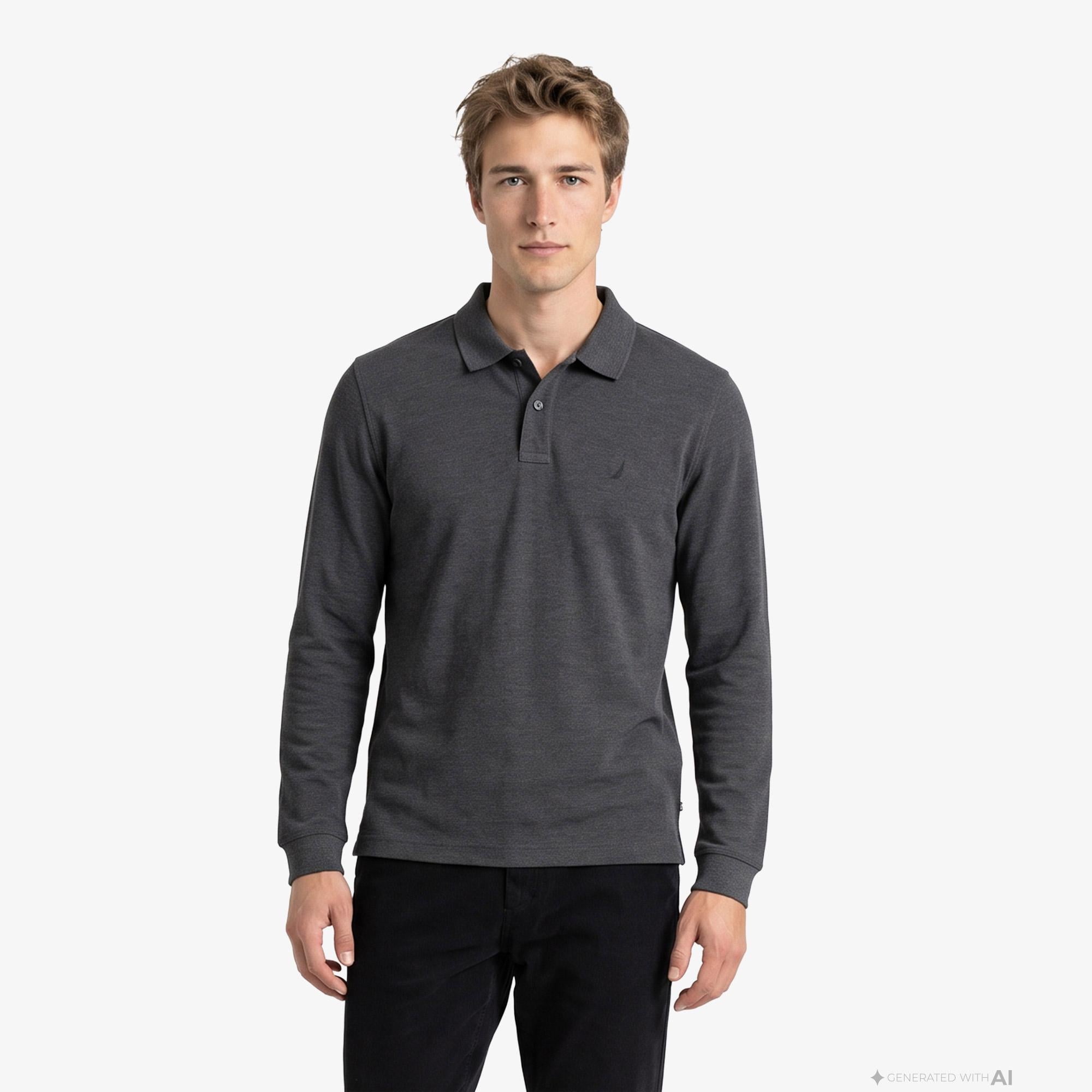 Nautica Erkek Gri Regular Fit Polo Yaka T-Shirt