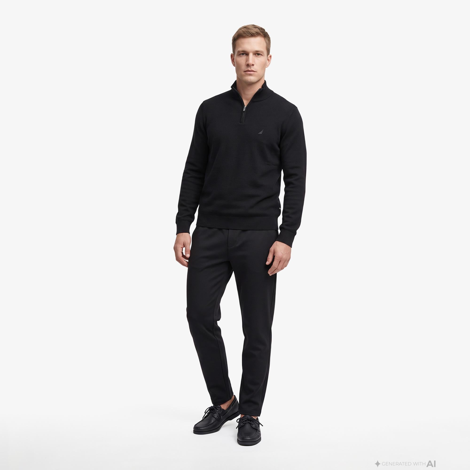 Nautica Erkek Siyah Regular Fit Triko