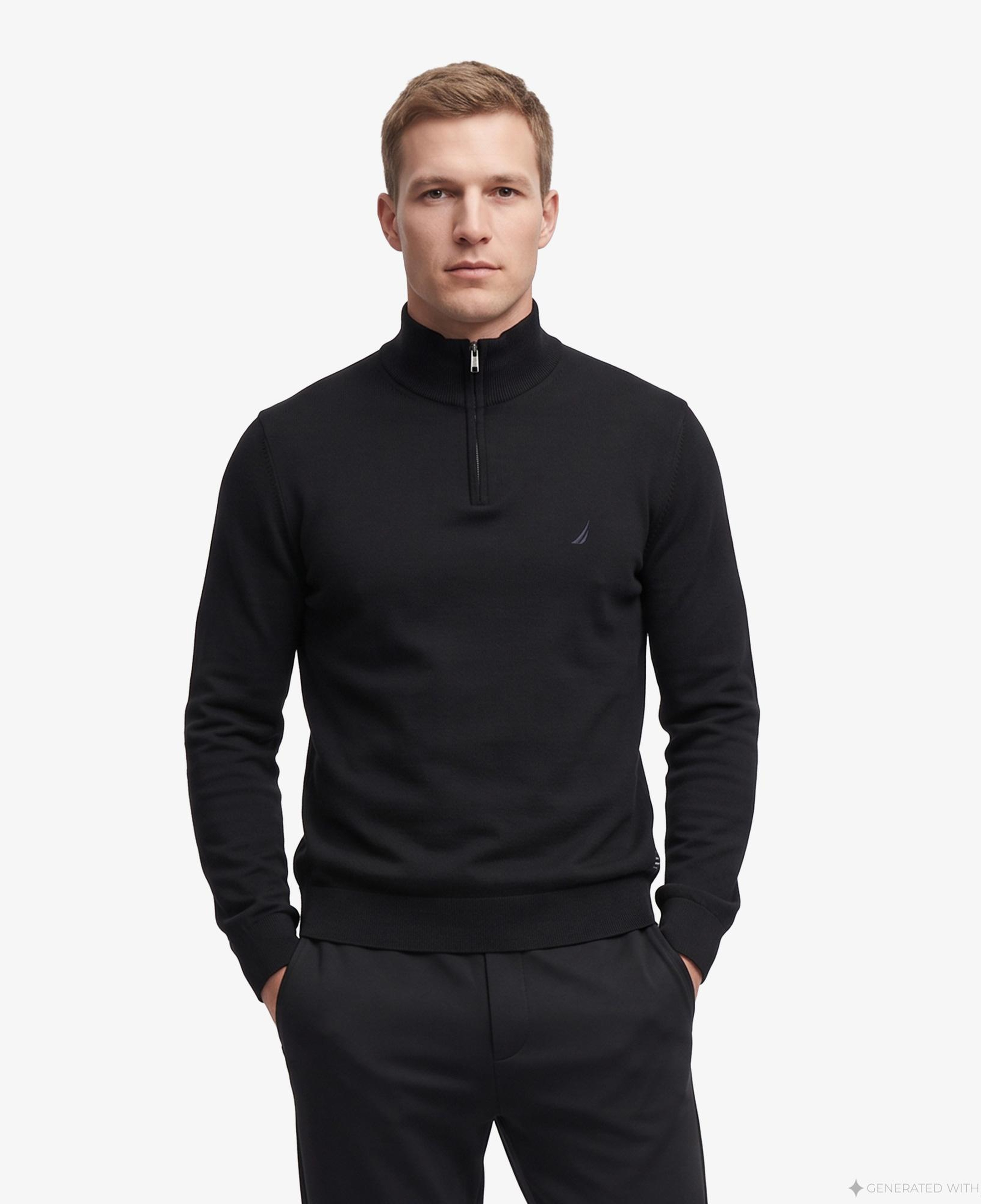 Nautica Erkek Siyah Regular Fit Triko