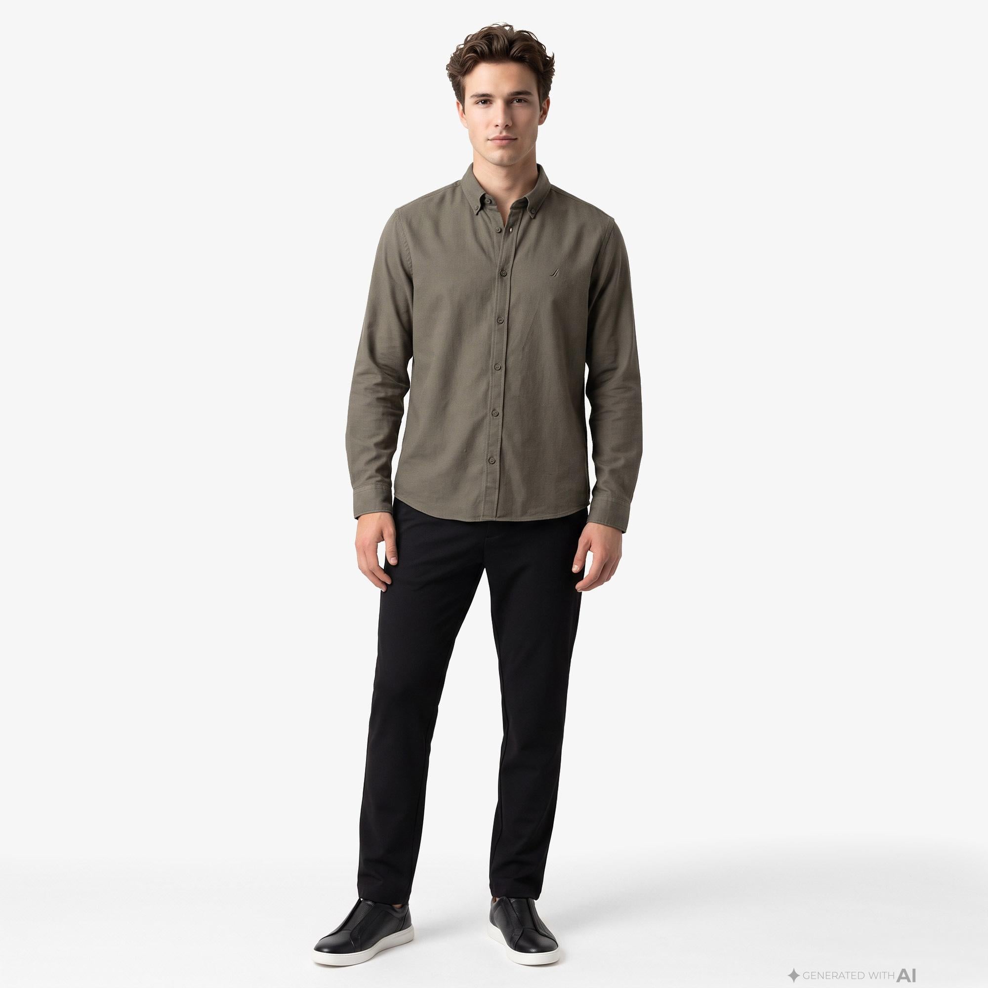 Nautica Erkek Haki Regular Fit Gömlek