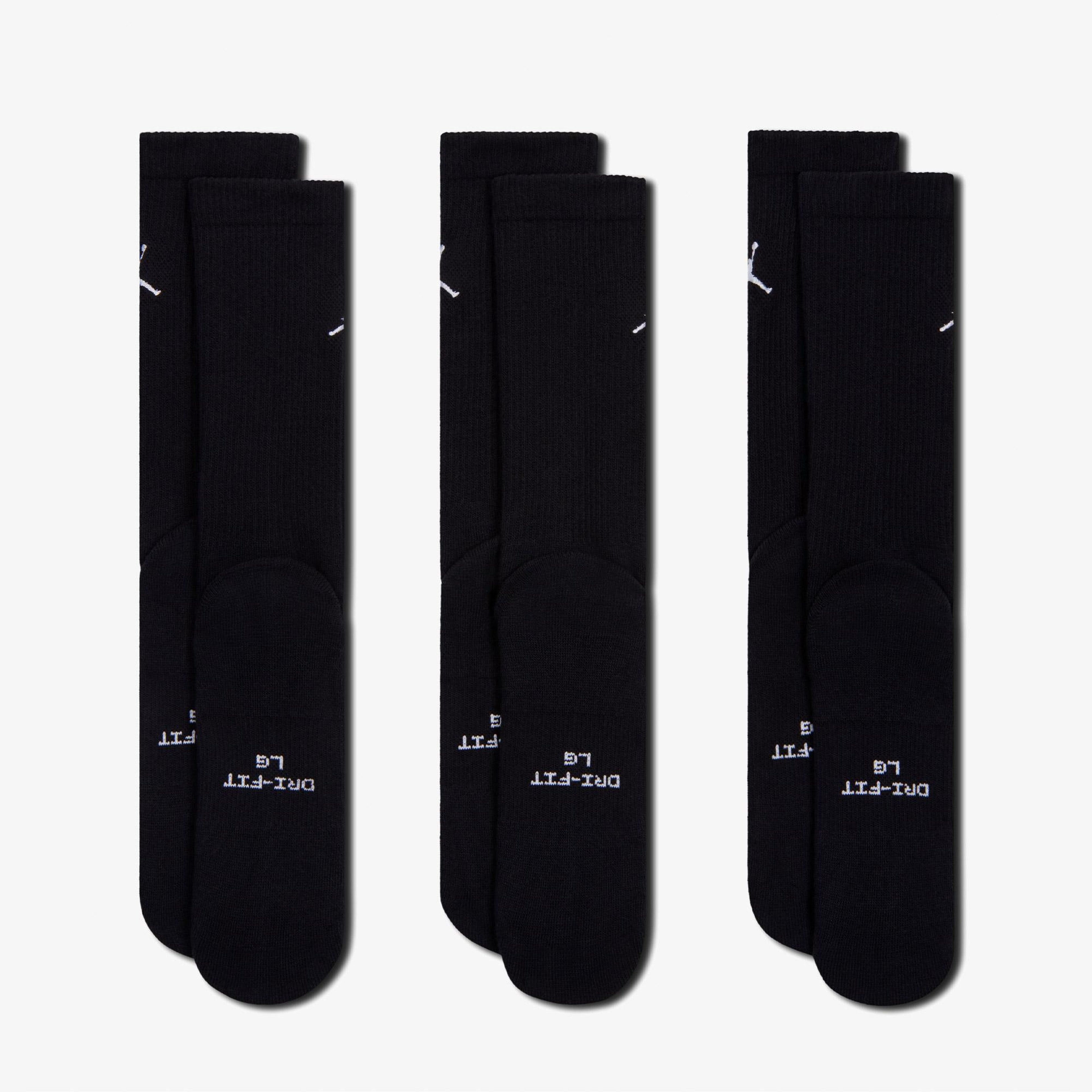 Jordan Everyday 3'lü Unisex Siyah Çorap