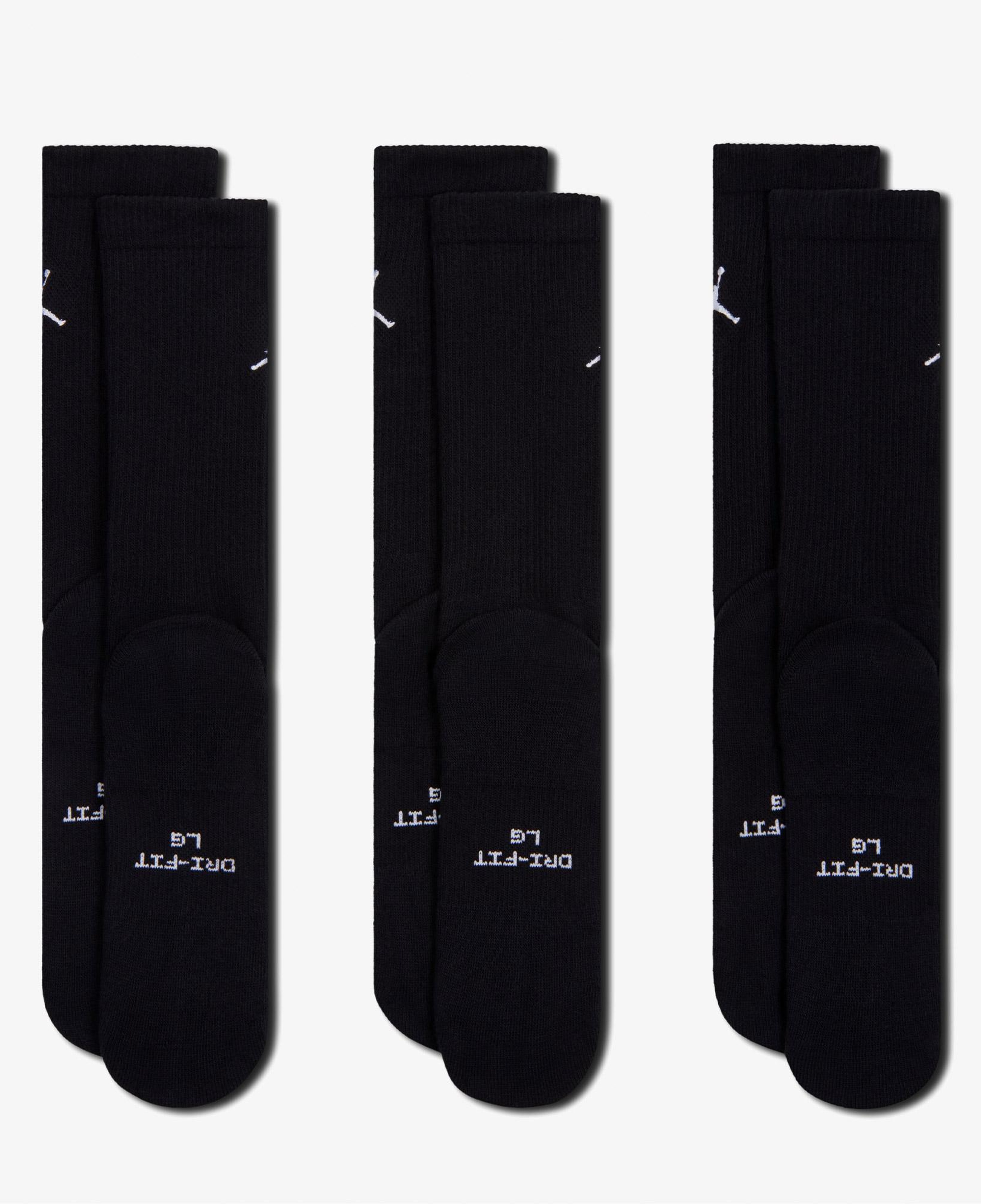 Jordan Everyday 3'lü Unisex Siyah Çorap