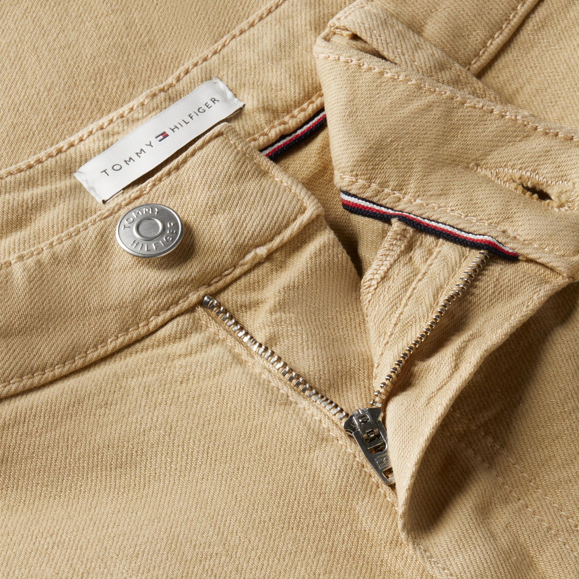 Tommy Hilfiger Wide Leg Washed Kadın Bej Jean