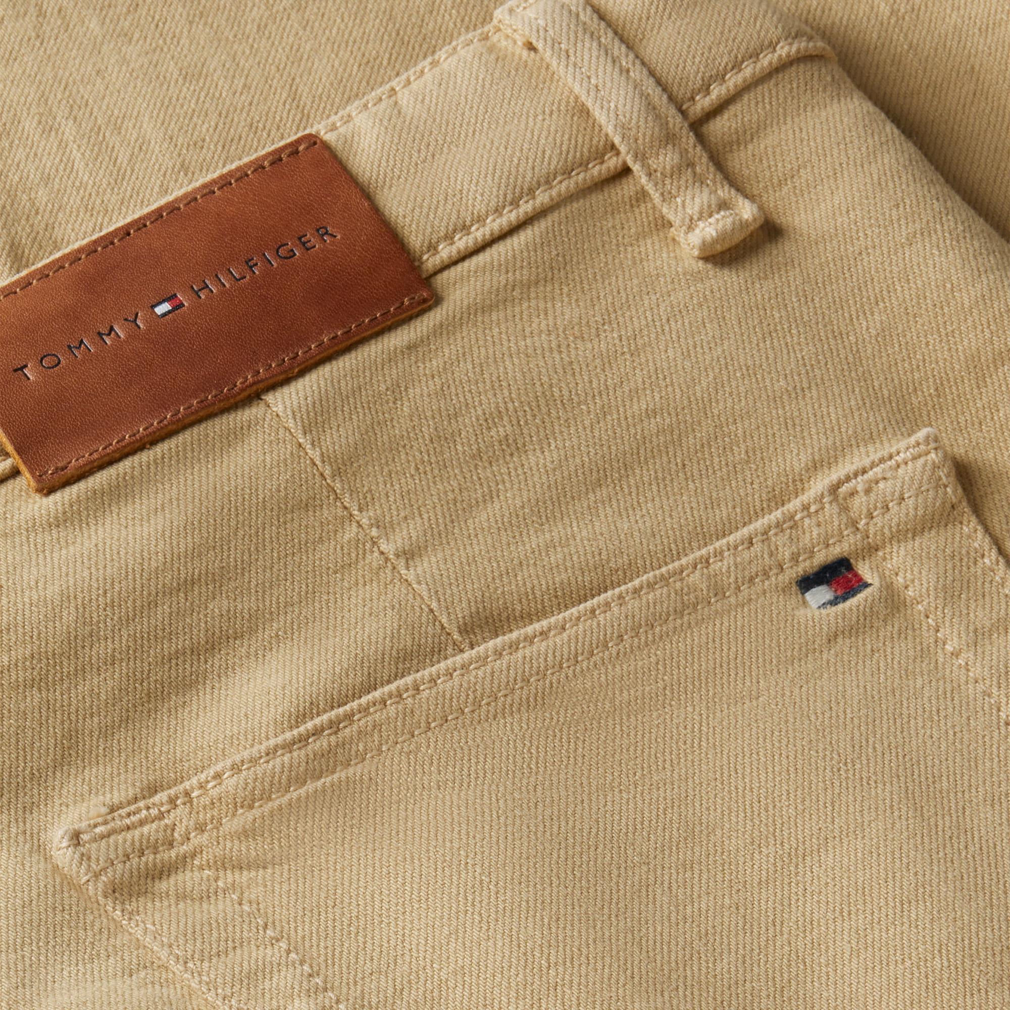 Tommy Hilfiger Wide Leg Washed Kadın Bej Jean