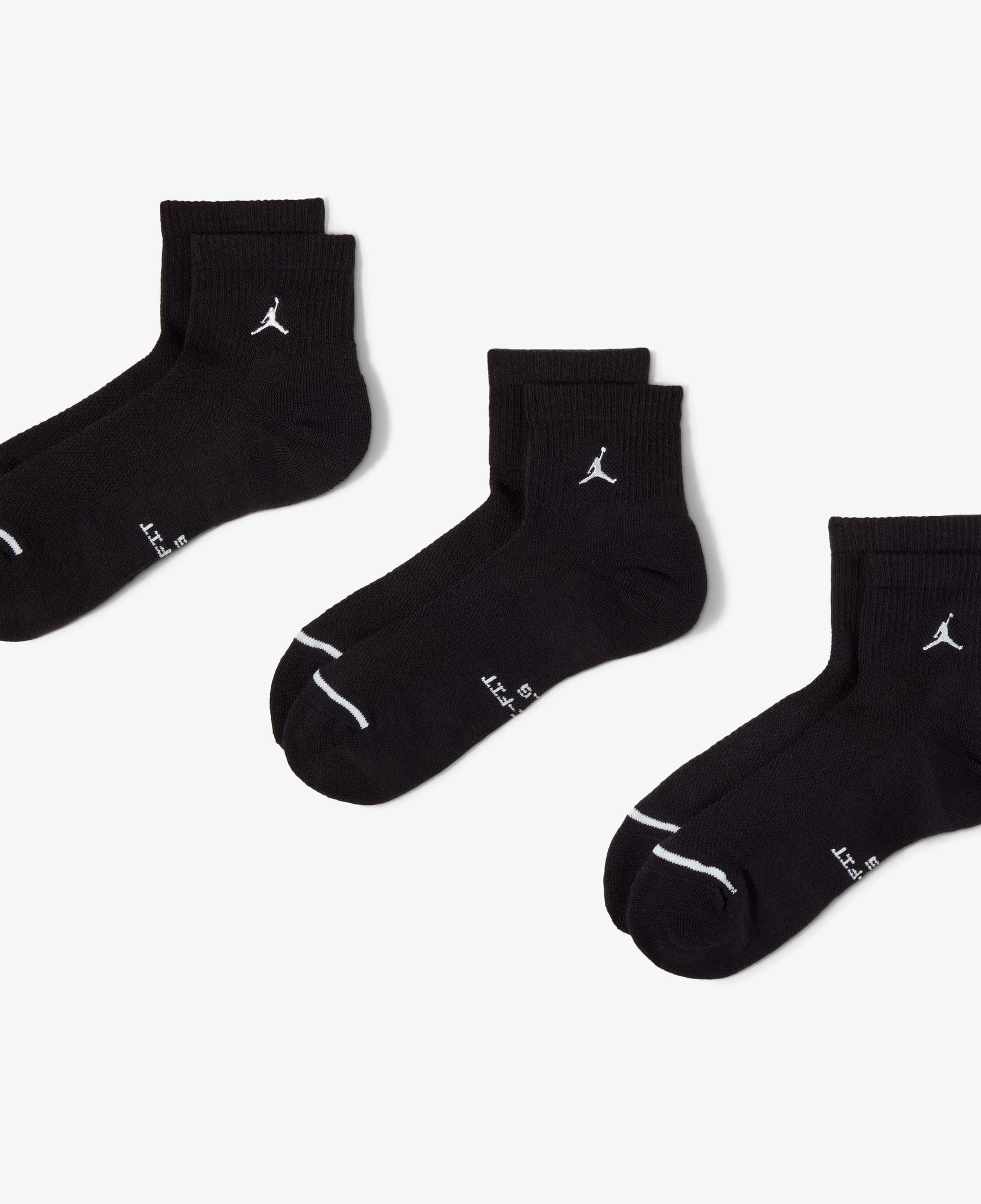Jordan Everyday Elevated 3'lü Unisex Siyah Çorap