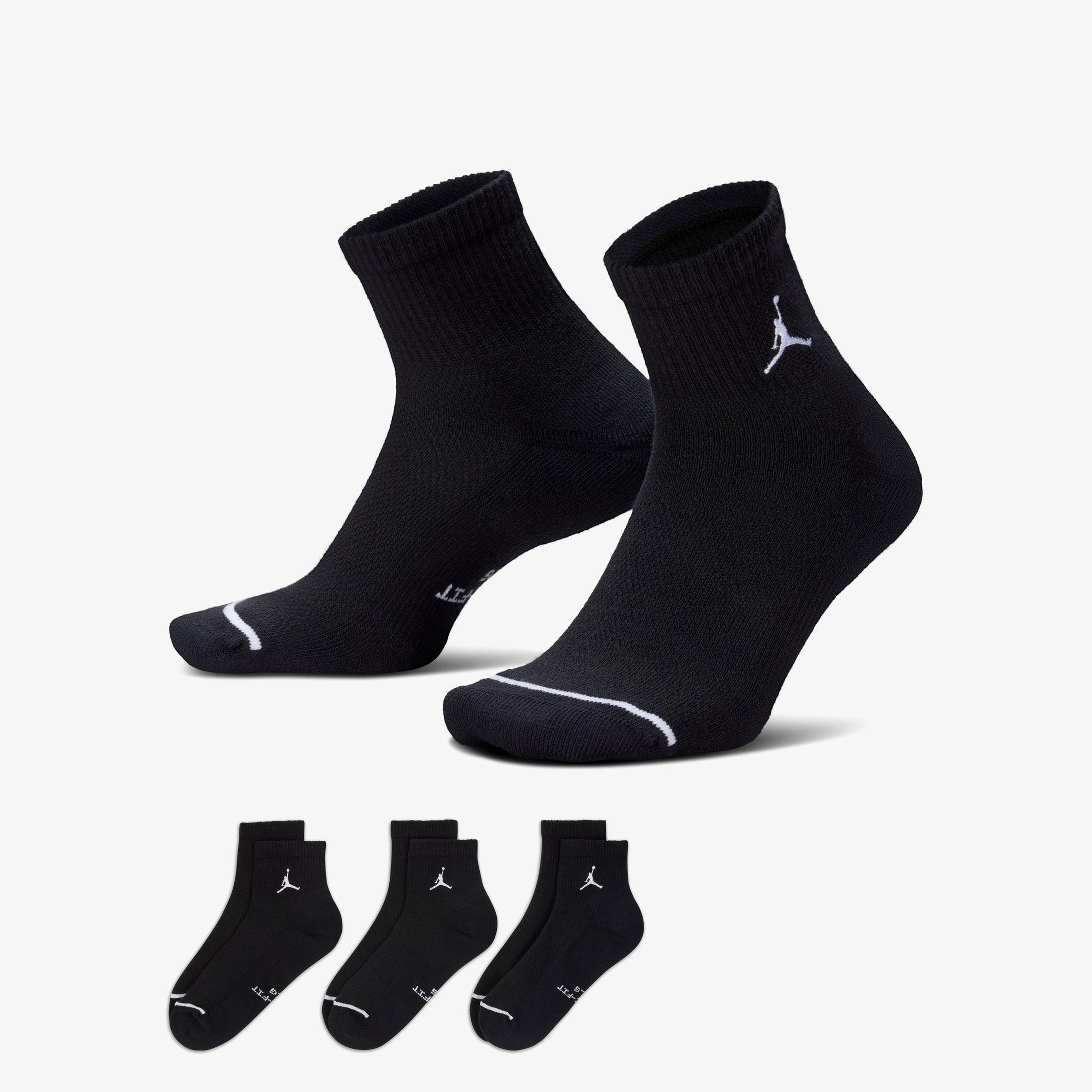 Jordan Everyday Elevated 3'lü Unisex Siyah Çorap