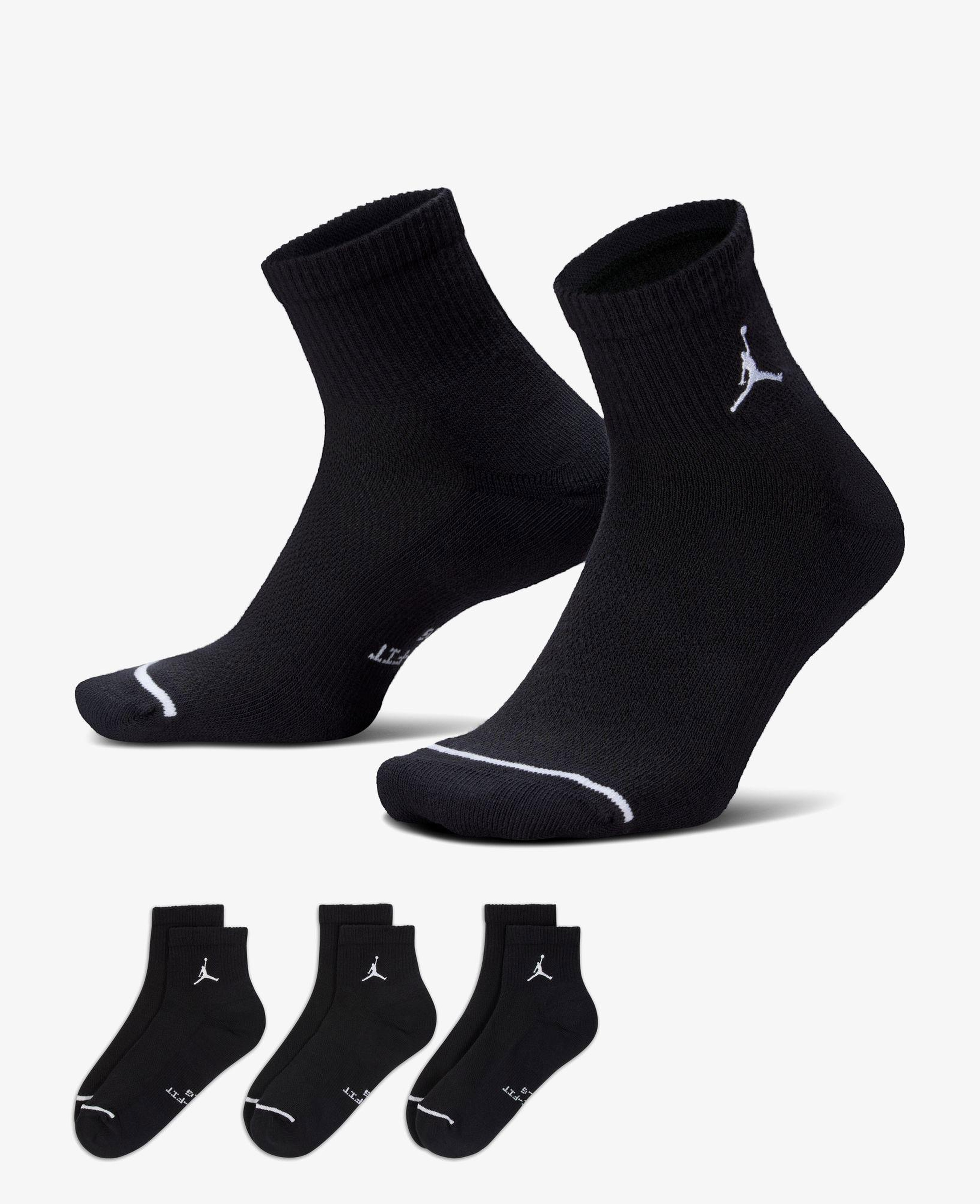 Jordan Everyday Elevated 3'lü Unisex Siyah Çorap