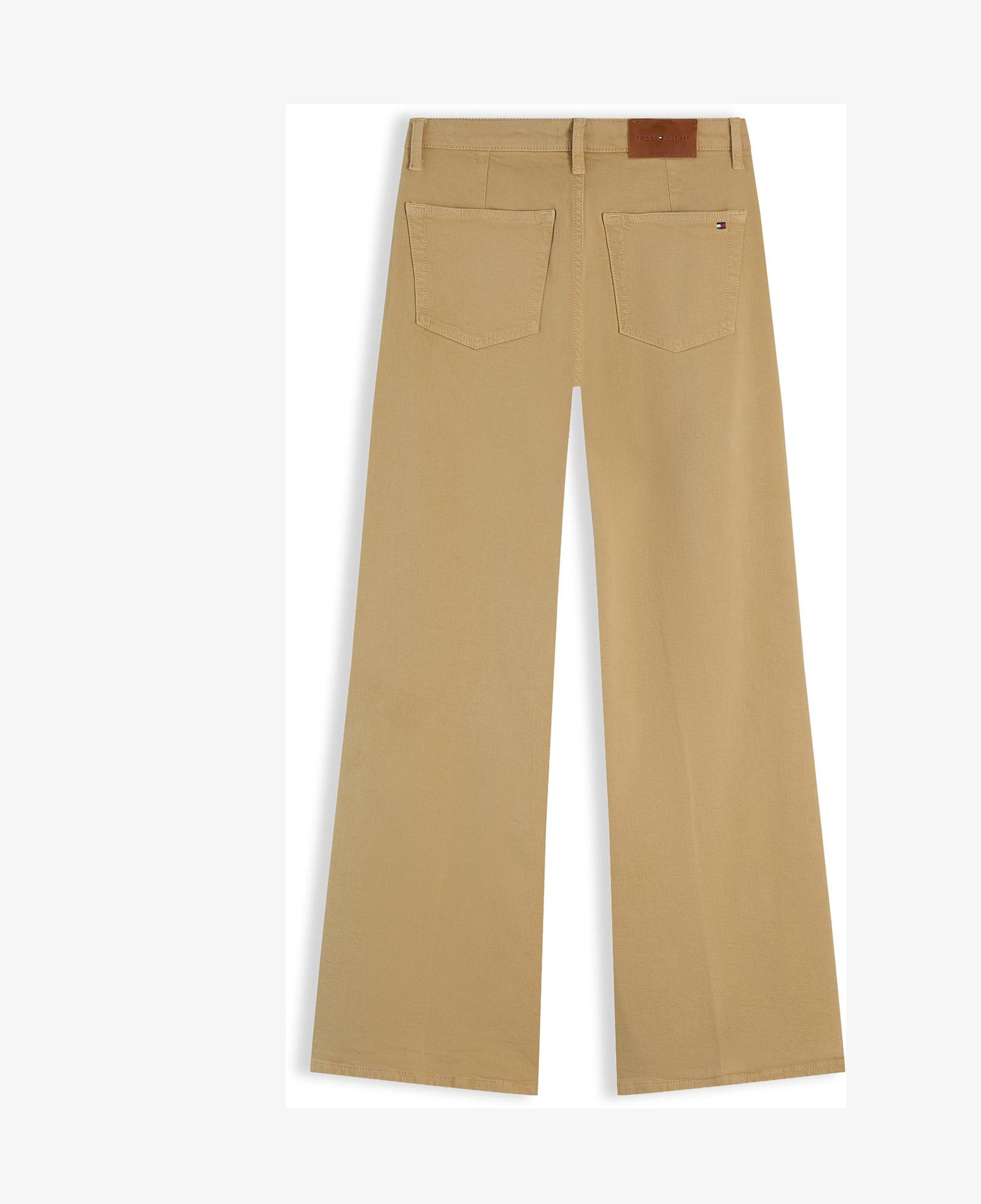 Tommy Hilfiger Wide Leg Washed Kadın Bej Jean