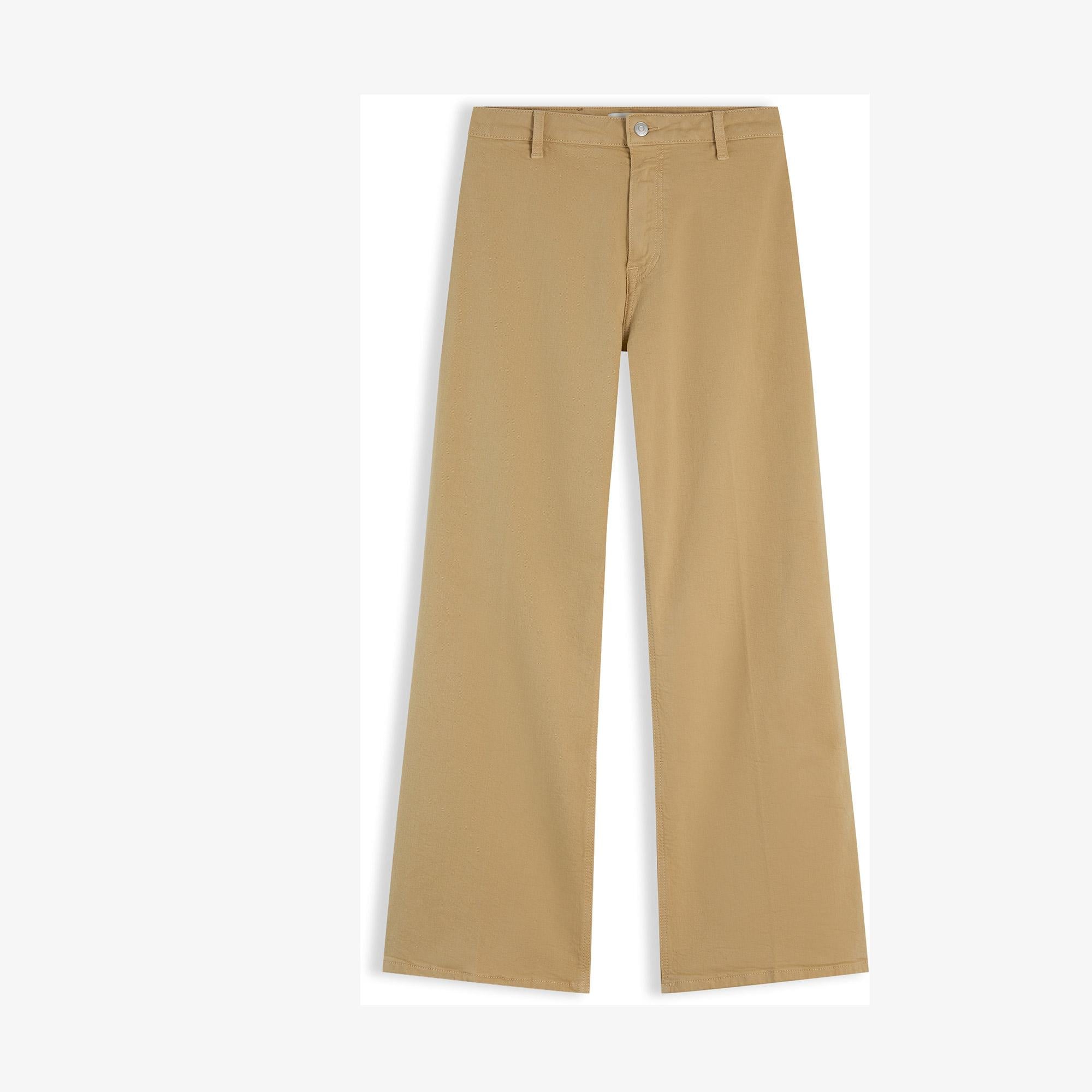 Tommy Hilfiger Wide Leg Washed Kadın Bej Jean