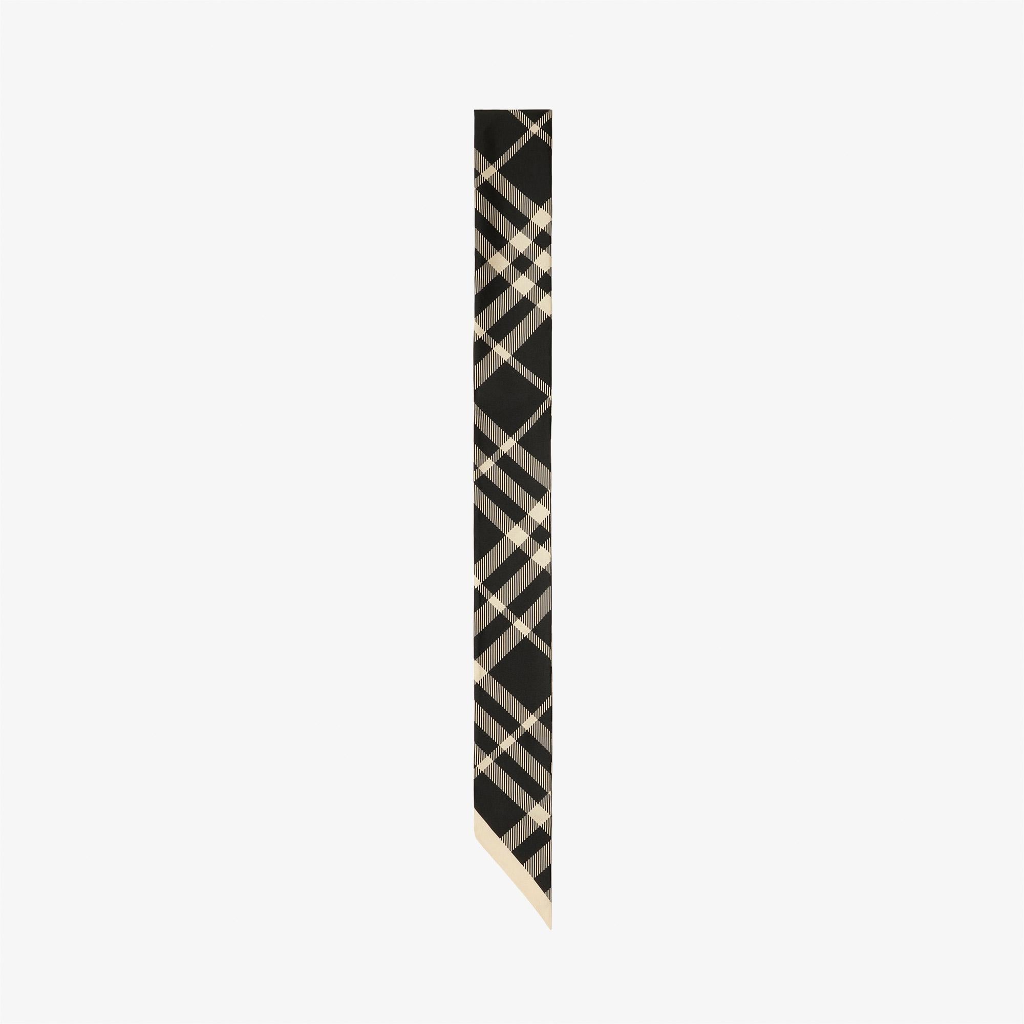 Burberry Skinny Check İpek Kadın Siyah Atkı