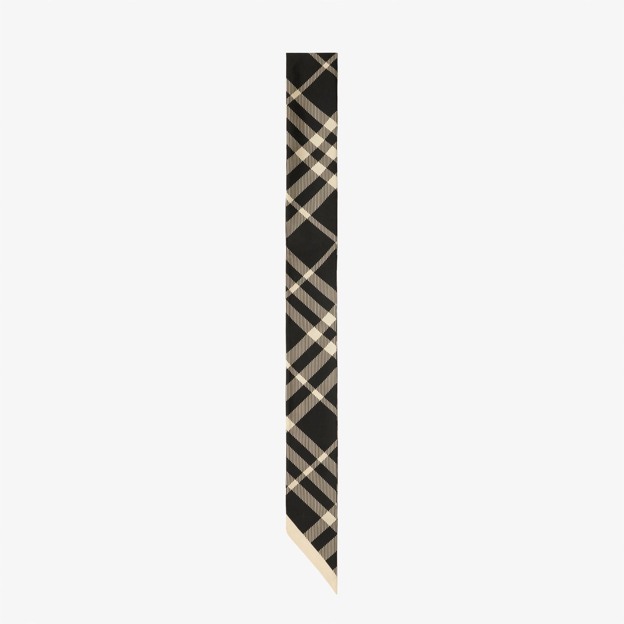 Burberry Skinny Check İpek Kadın Siyah Atkı